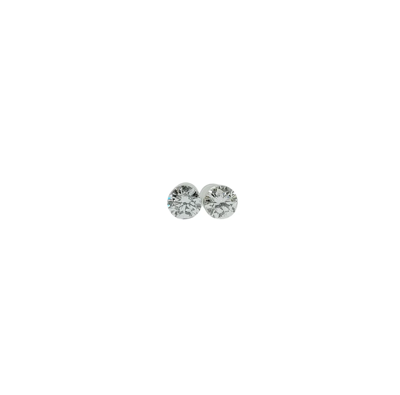 Platinum Round Brilliant Cut Lab Grown Diamond Earrings