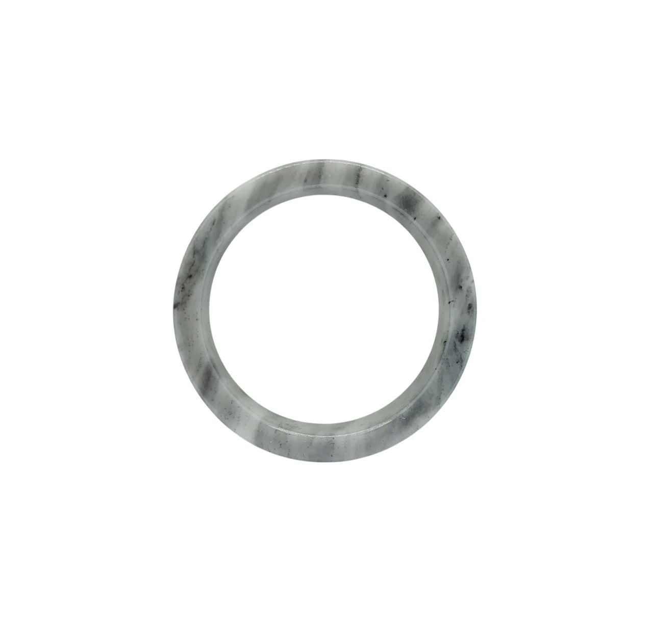 Mottled Black Jadeite Jade Bangle