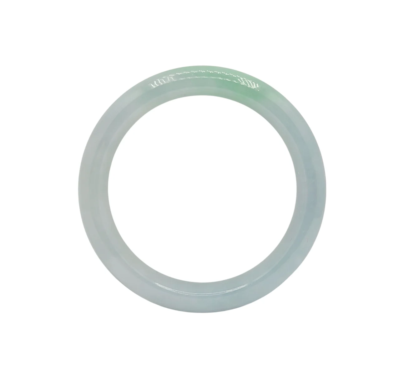 White with Medium Green Patches Jadeite Jade Bangle