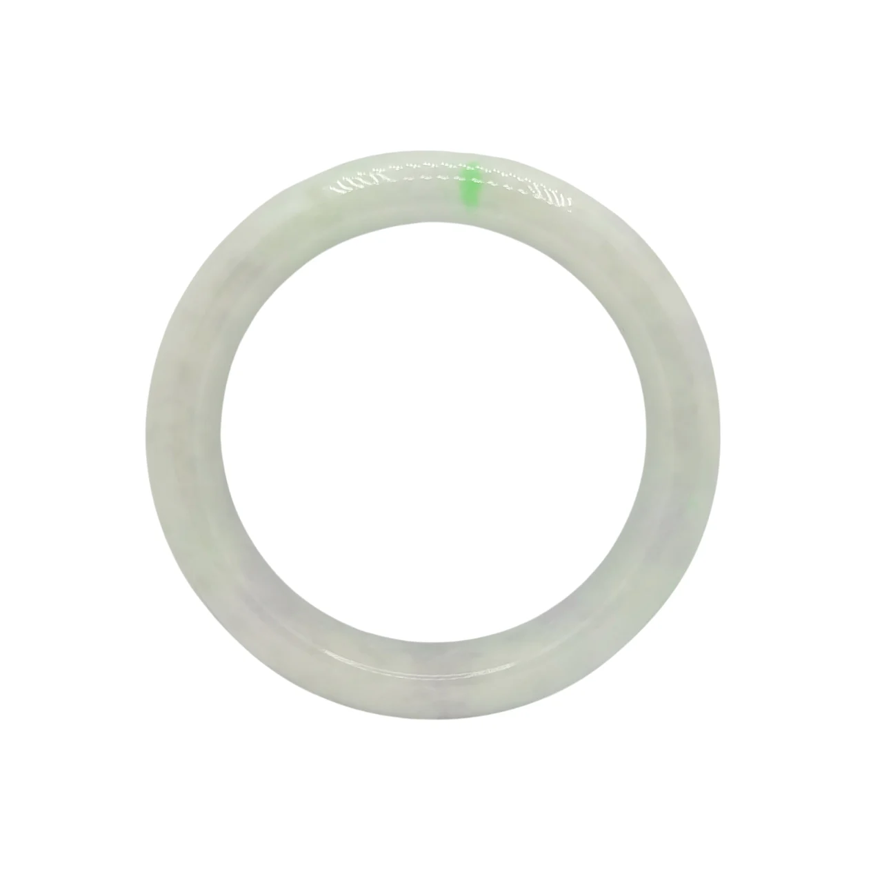 Pale Green with Medium Green Patches Jadeite Jade Bangle