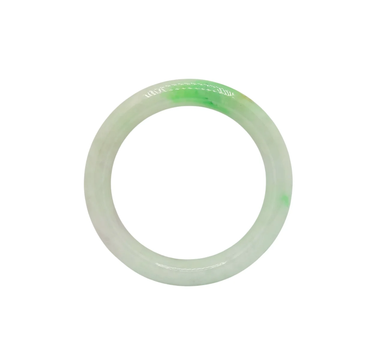 White with Pale Purple and Light Green Patches Jadeite Jade Bangle