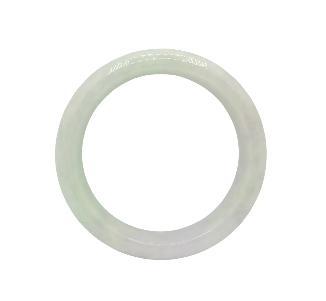 Pale Green with Medium Green and White Patches Jadeite Jade Bangle
