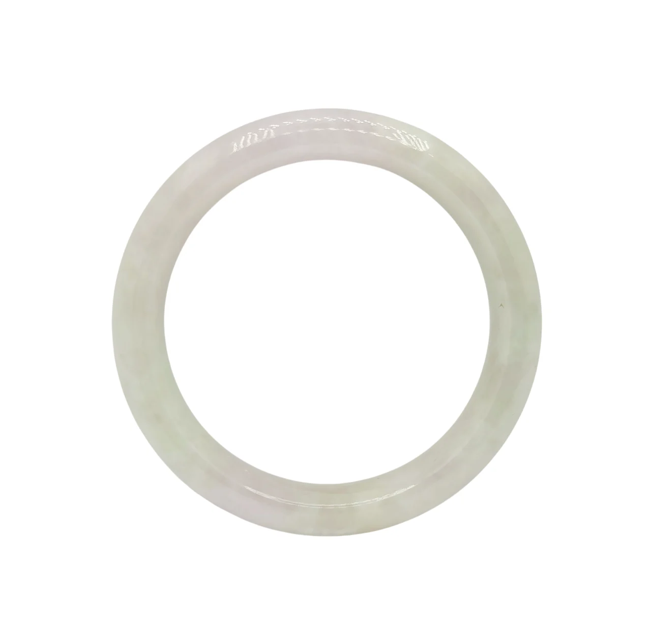 Pale Green with Pale Purple Patches Jadeite Jade Bangle