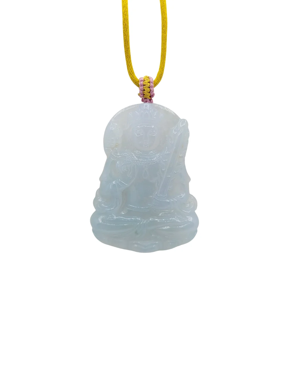 Icy Guanyin Jadeite Jade Pendant