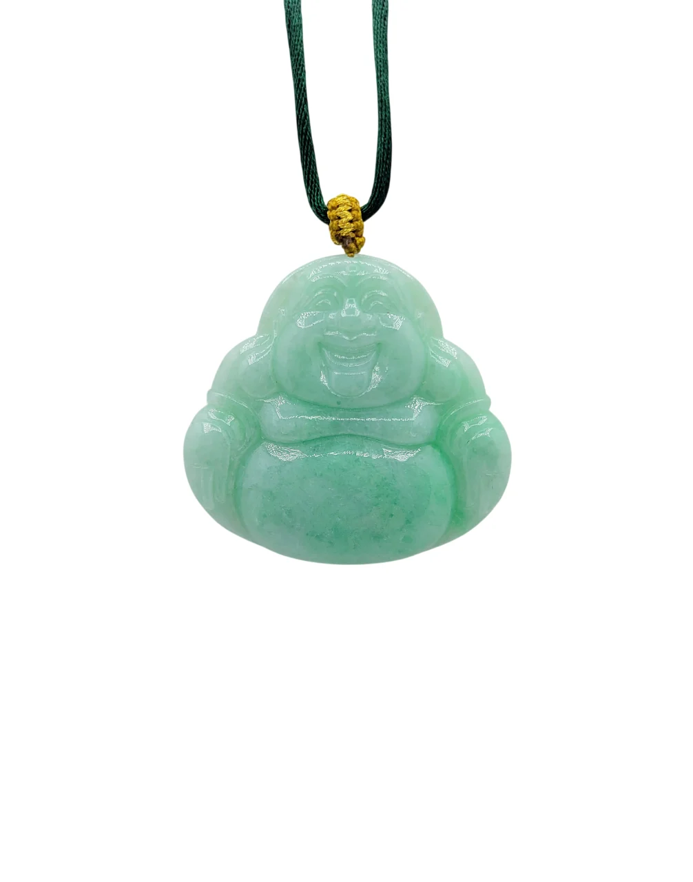 Light Green Laughing Buddha Jadeite Jade Pendant