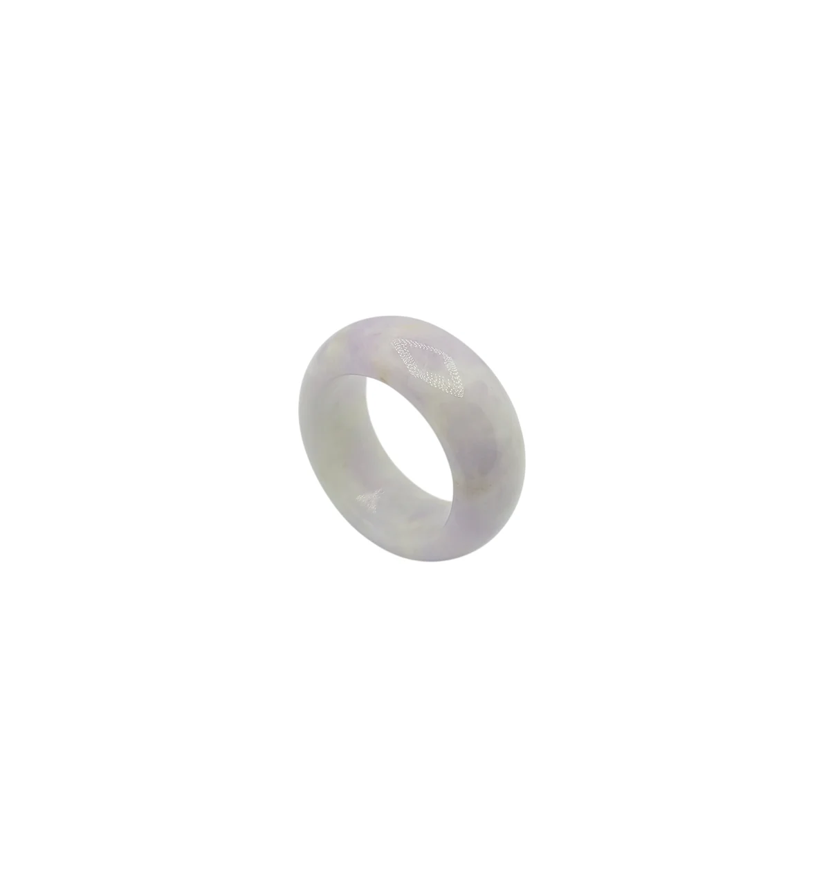 Light Lavender Jadeite Jade Ring (Wide)