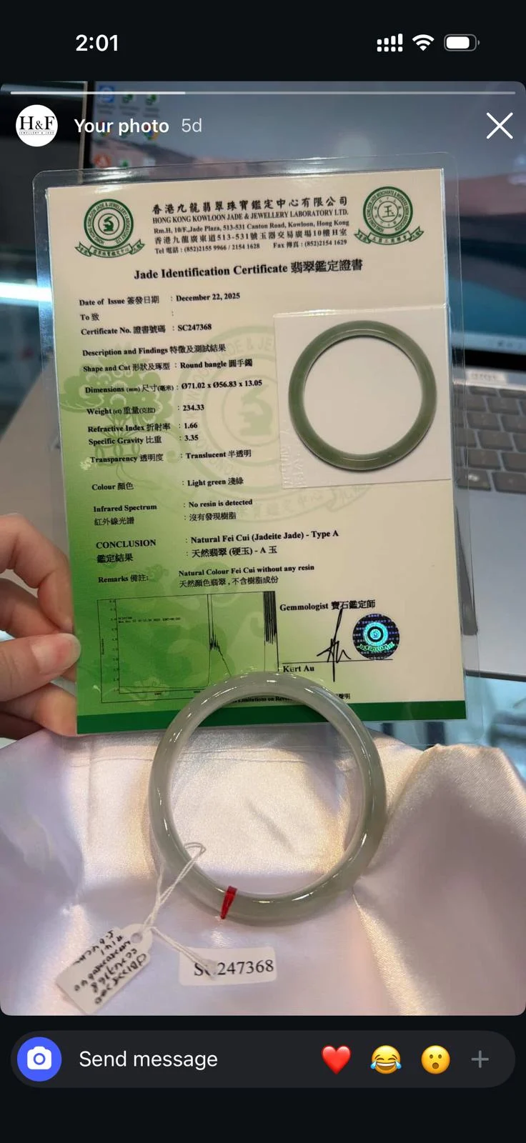 Icy Light green jadeite jade bangle