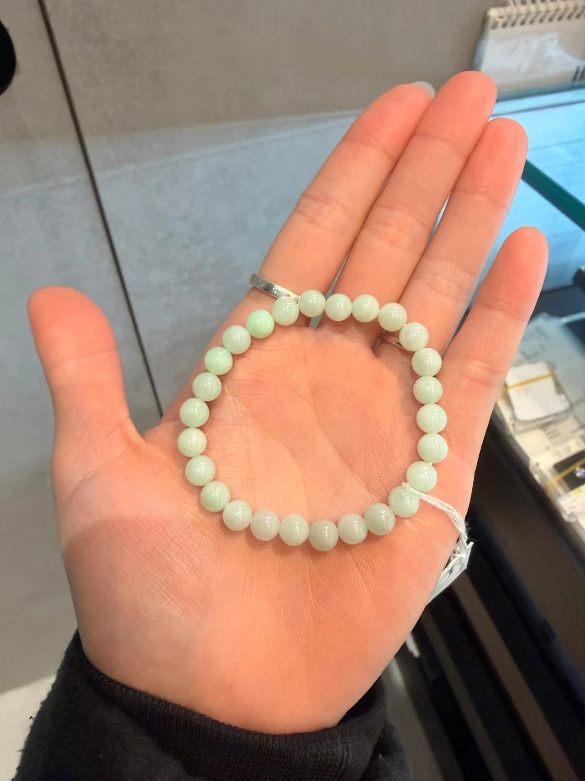 6mm green Jadeite Jade beads bracelet
