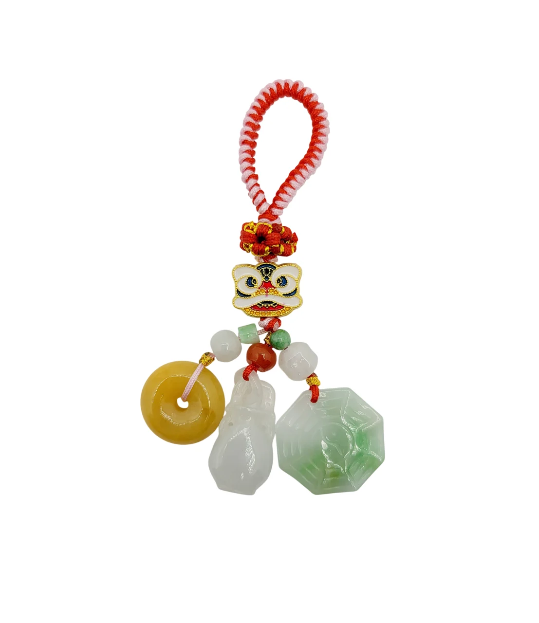Prosperity and Harmony Jadeite Jade Lucky Charm