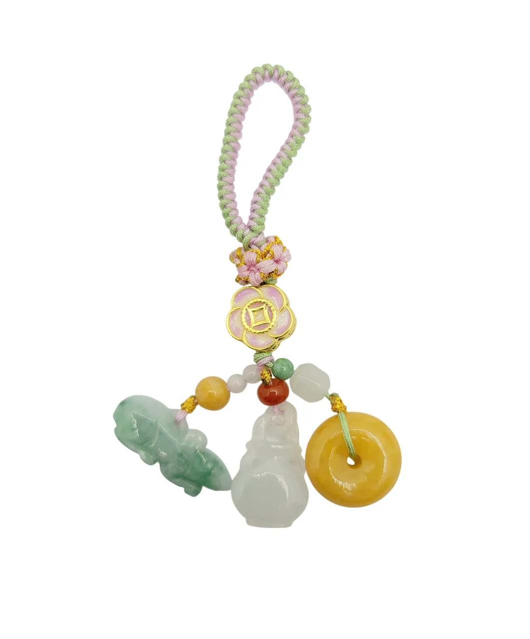 Prosperity and Harmony Jadeite Jade Lucky Charm