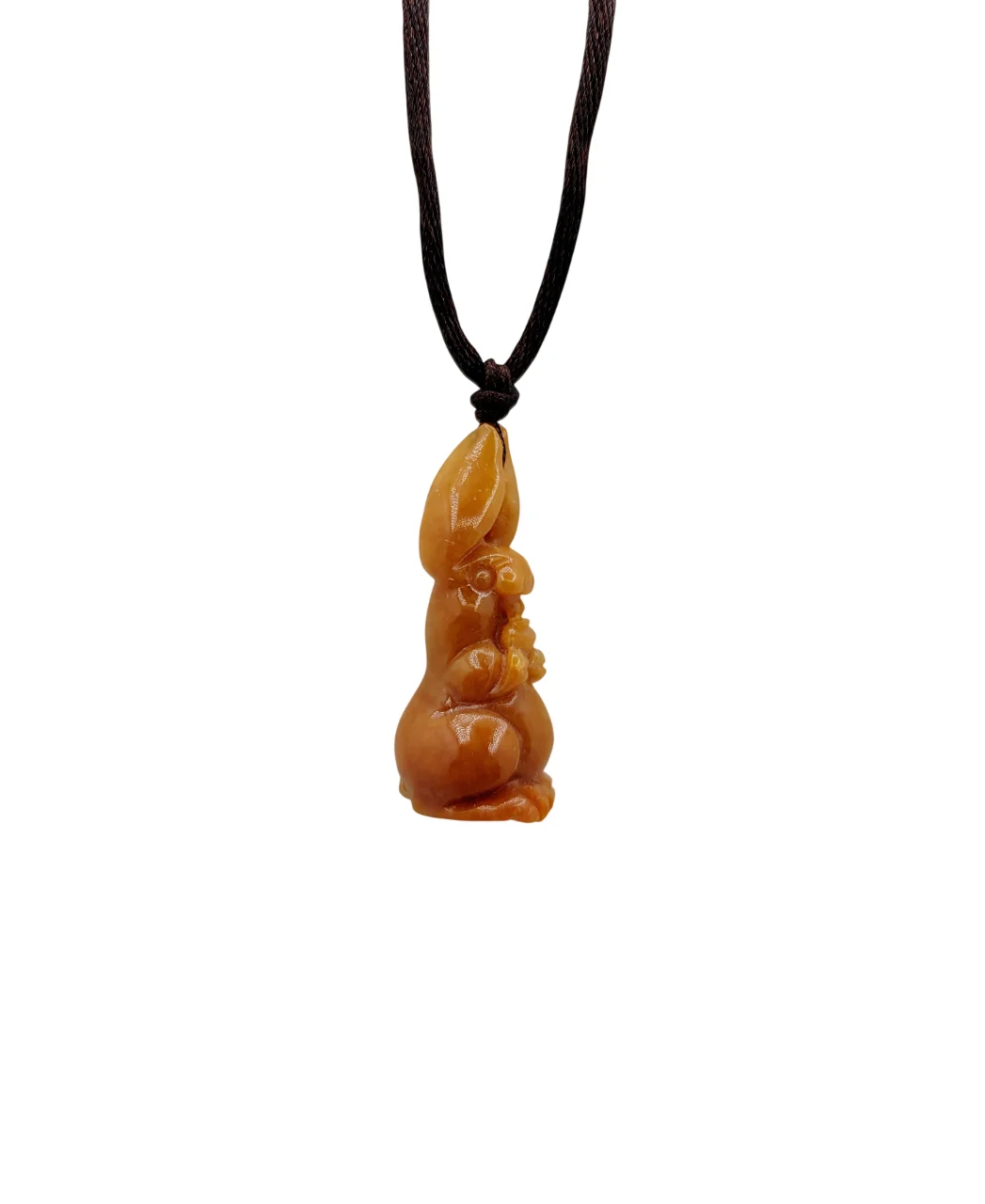 Red Orange Rabbit Jadeite Jade Pendant