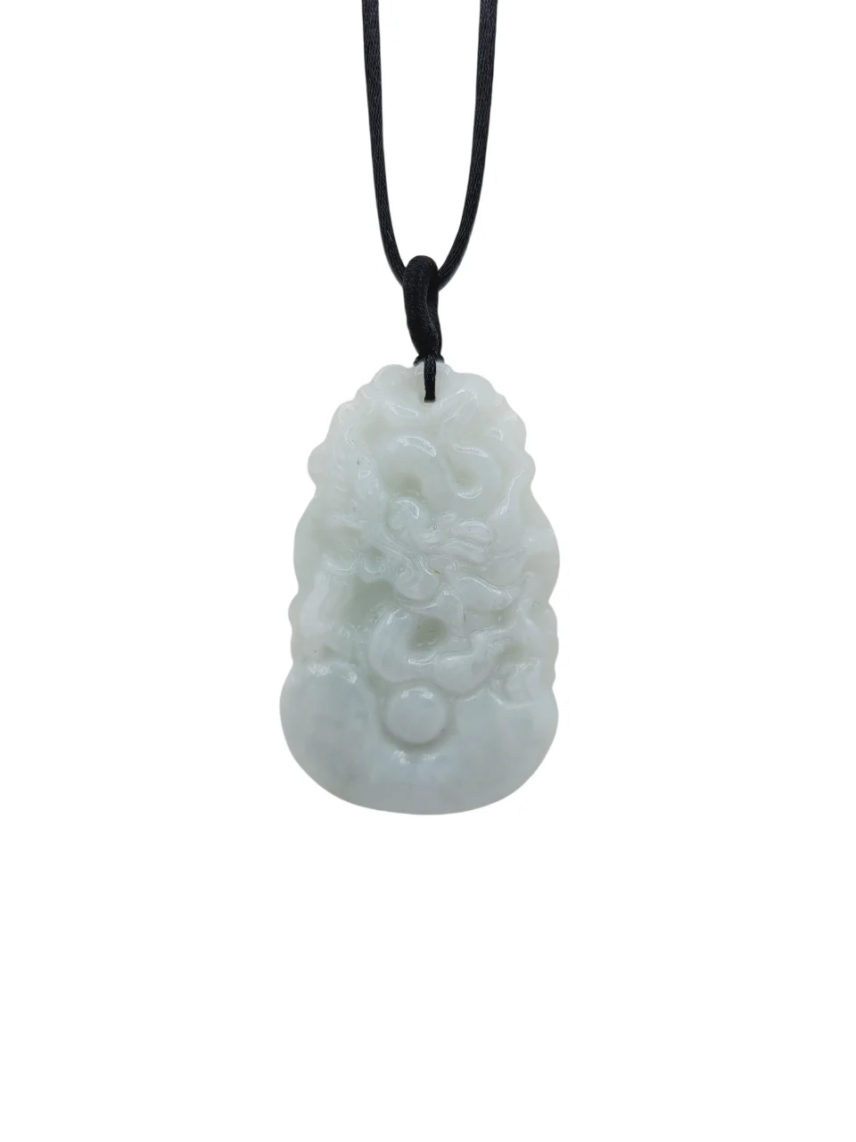 White Dragon Jadeite Jade Pendant
