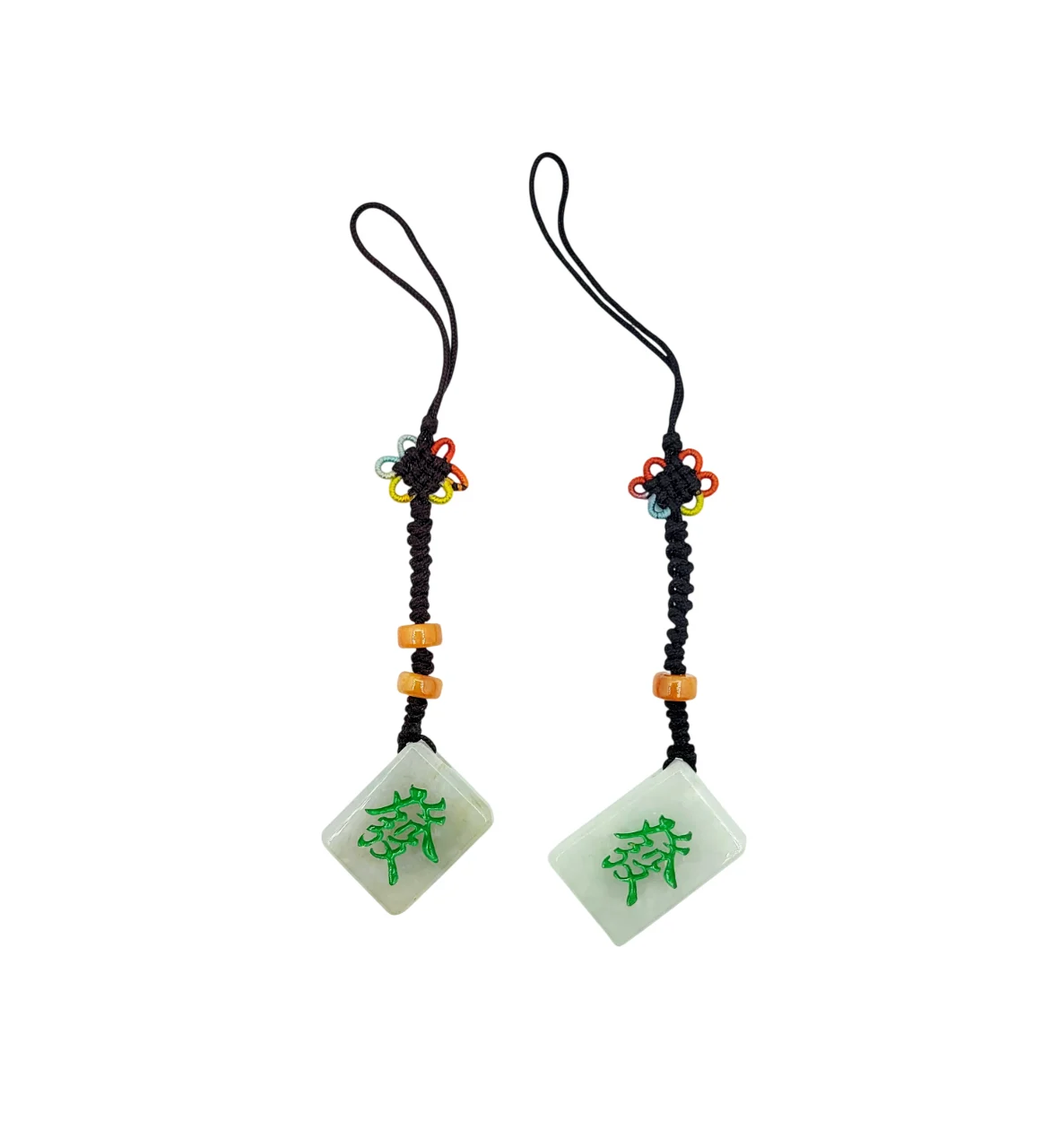 Double Side Engraved Rich Jadeite Jade Lucky Charm