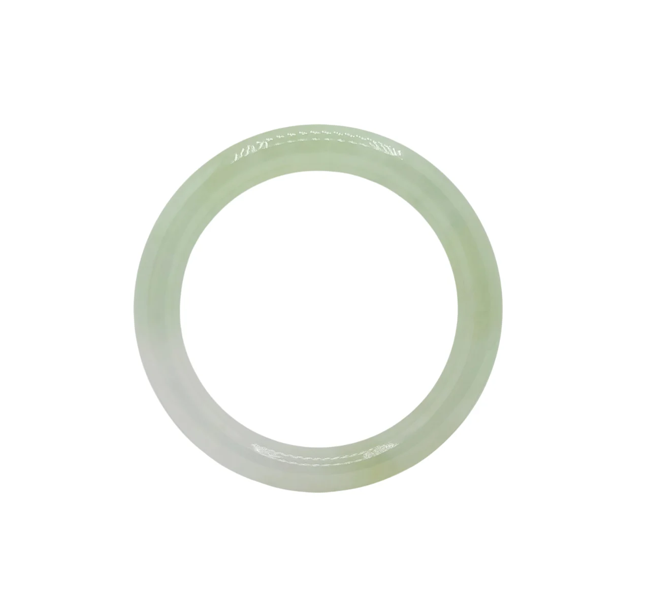 Pale Green with White Patches Jadeite Jade Bangle