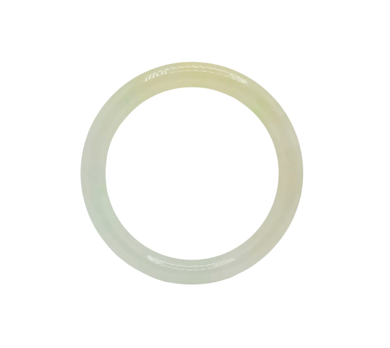 White with Brownish Yellow Patches Jadeite Jade Bangle