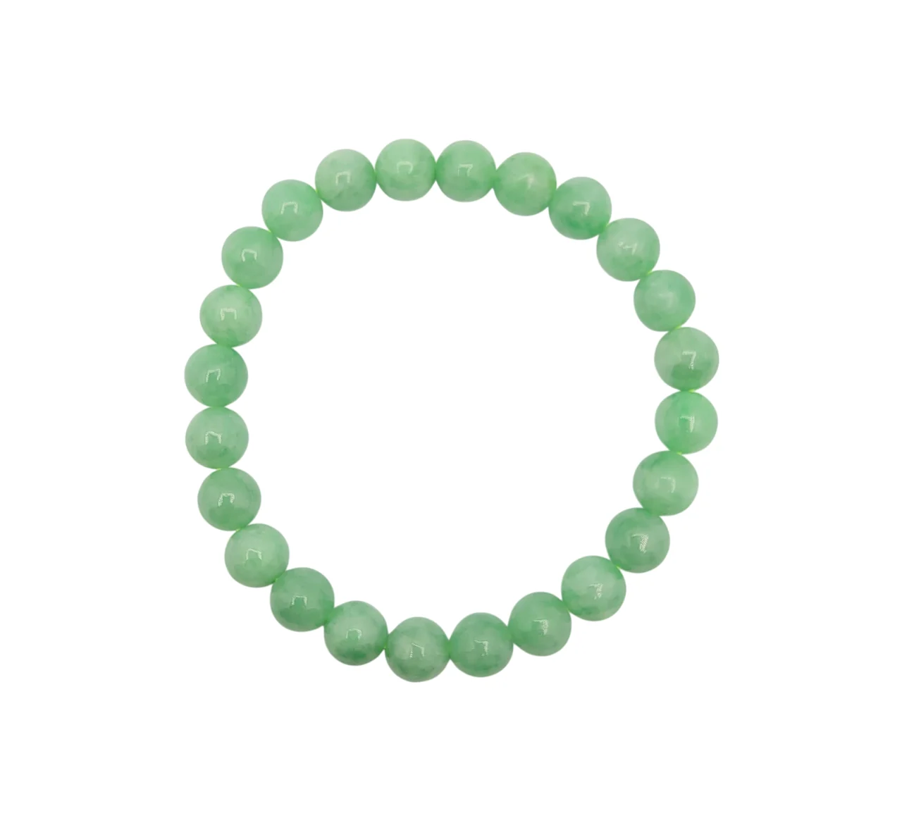 Light Green Jadeite Jade Bead Bracelet (Medium)