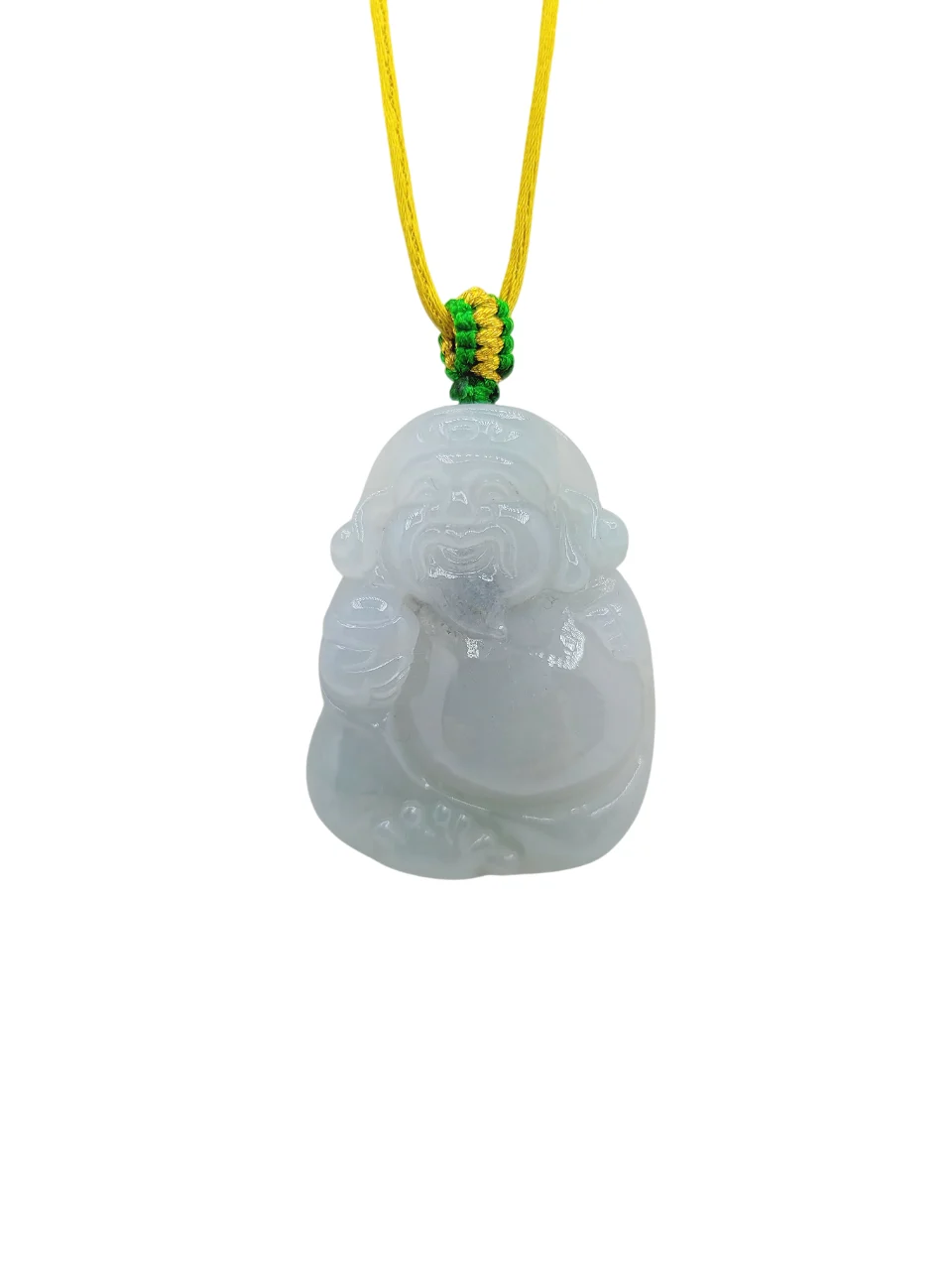 White God of Wealth Jadeite Jade Pendant