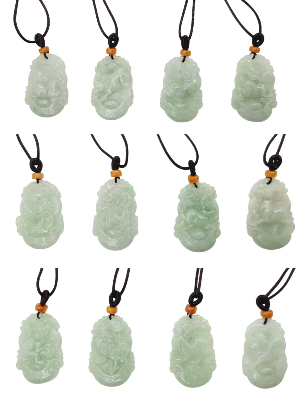 Light Green Chinese Zodiac Jadeite Jade Pendant