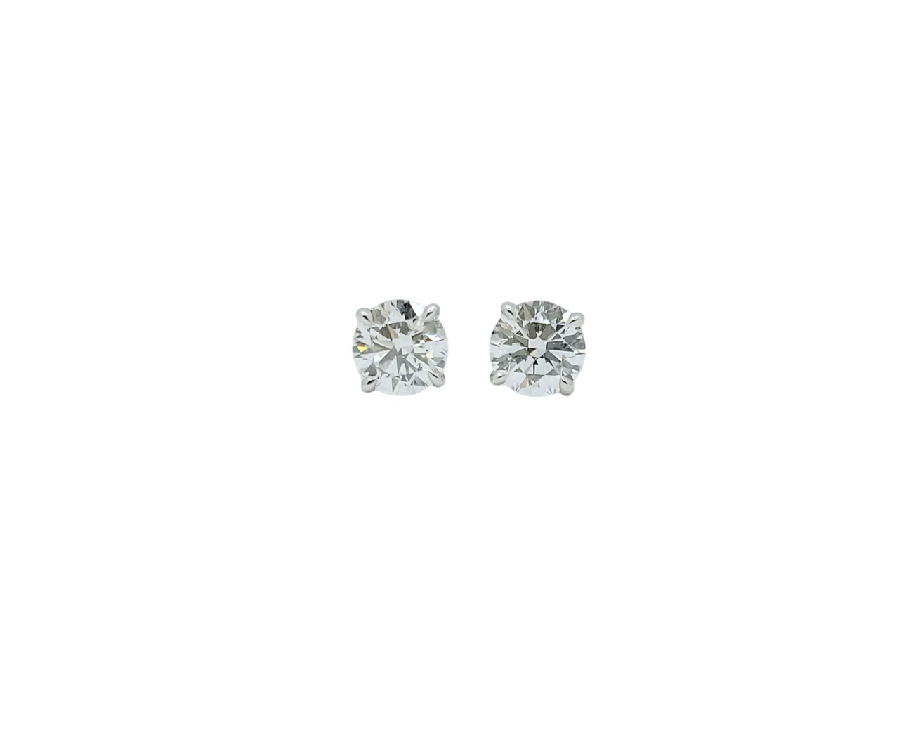 14K White Gold 4 Prong Round Brilliant Cut Lab Grown Diamond Earrings (3.67ctw)