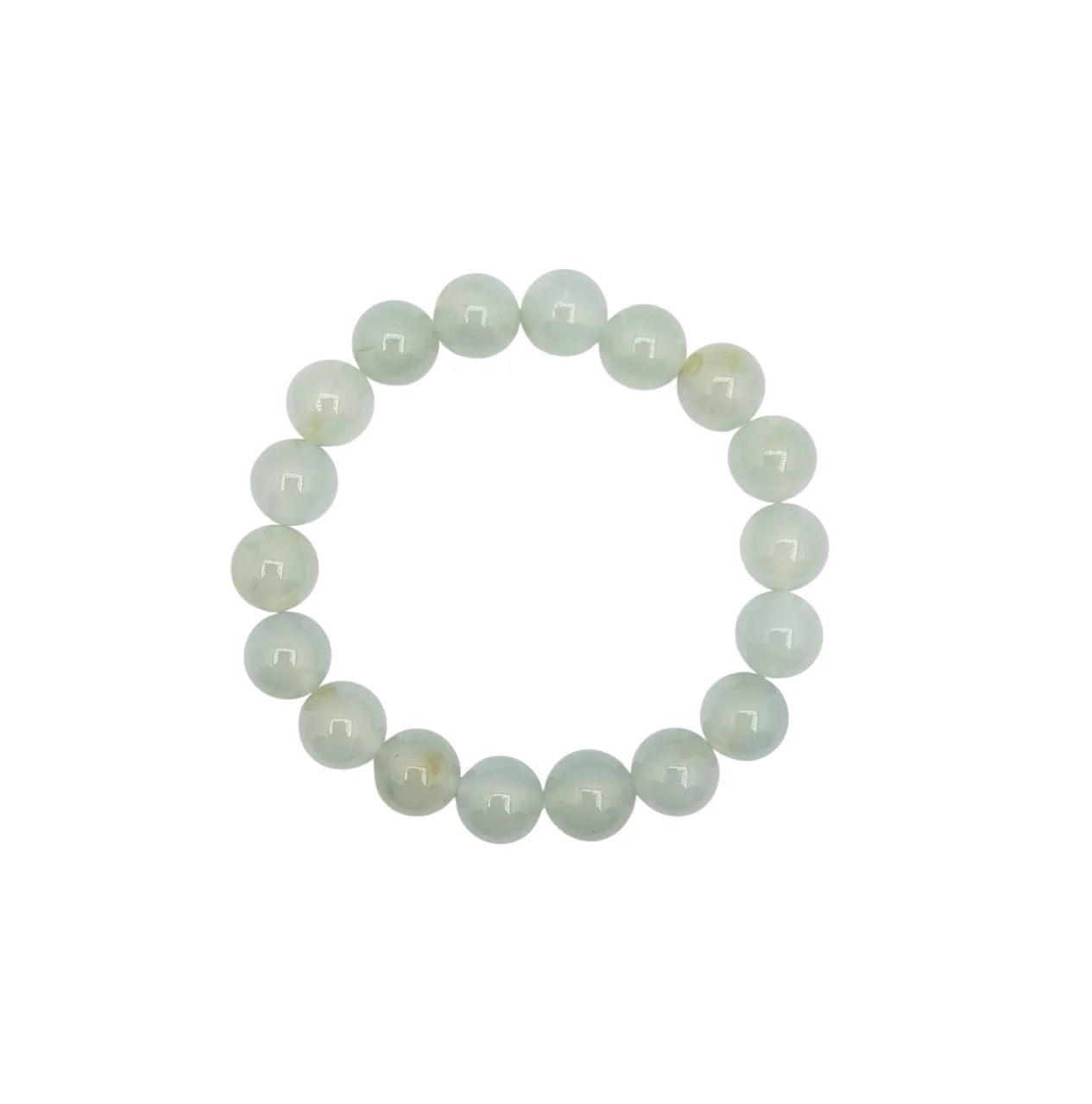Icy Jadeite Jade Bead Bracelet (Medium)