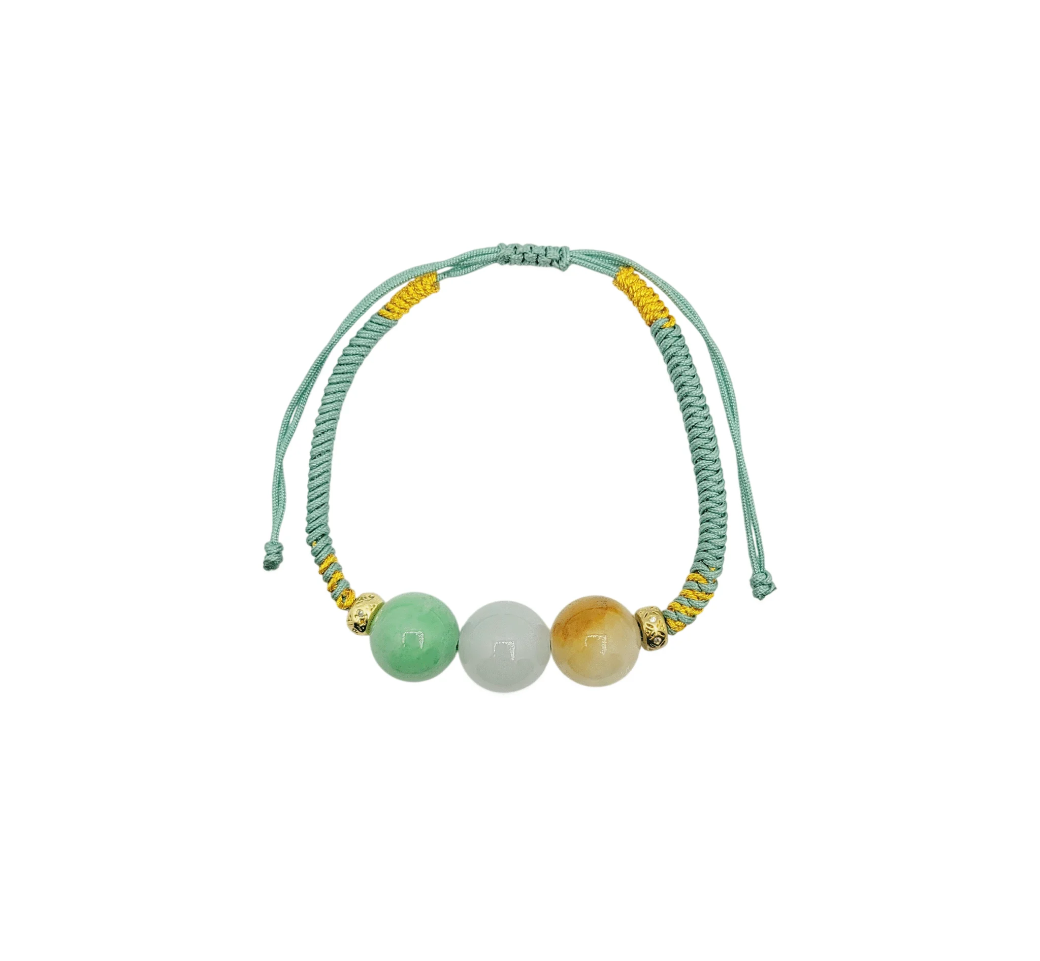 Multi Color Trinity Beads Jadeite Jade Bracelet