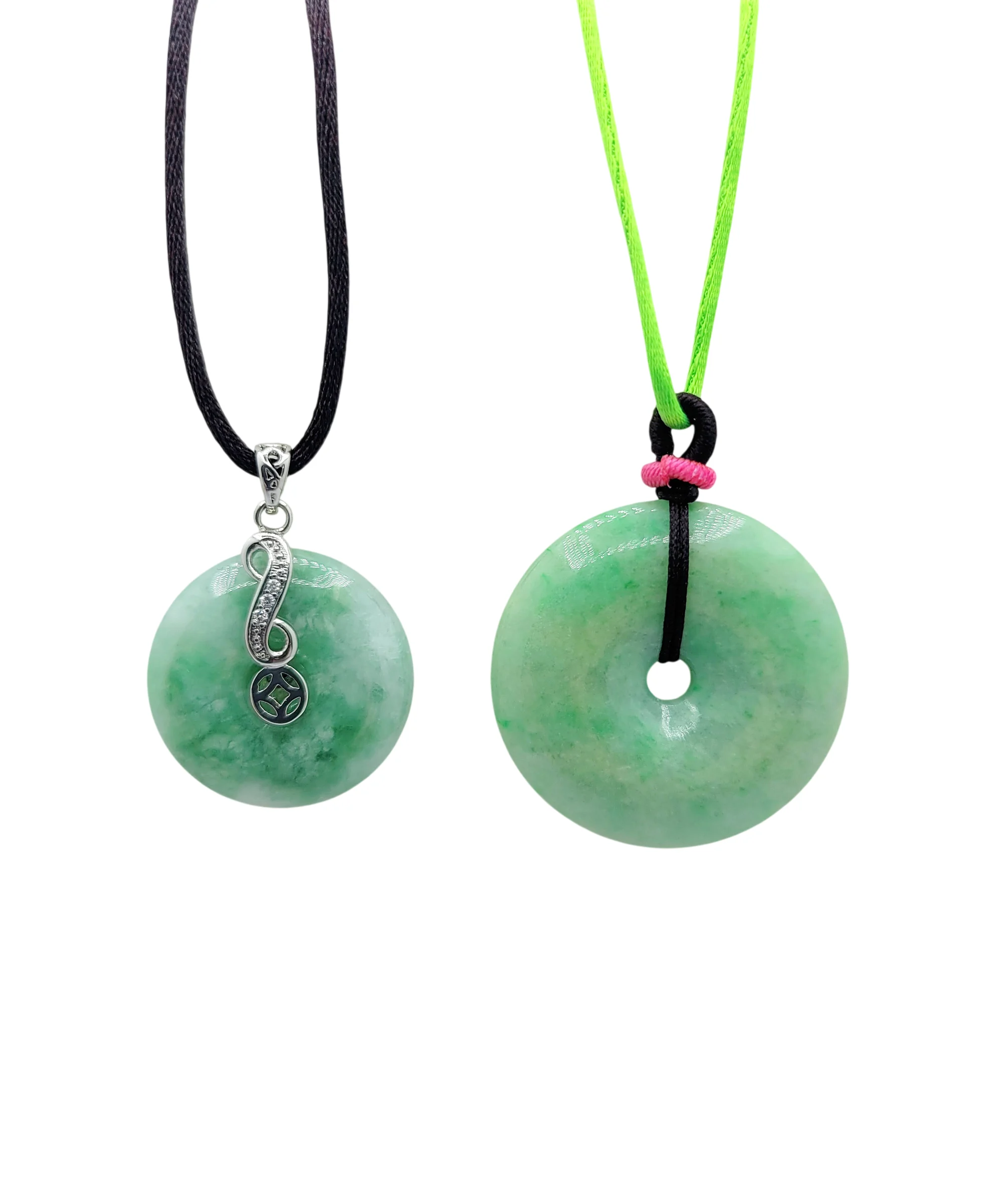 Green Jadeite Jade Peace Round Pendant