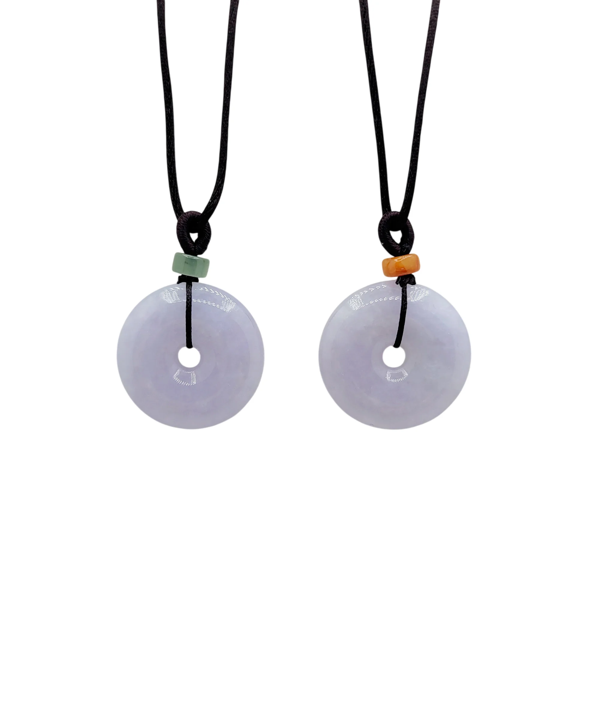 Light Lavender Jadeite Jade Peace Round Pendant