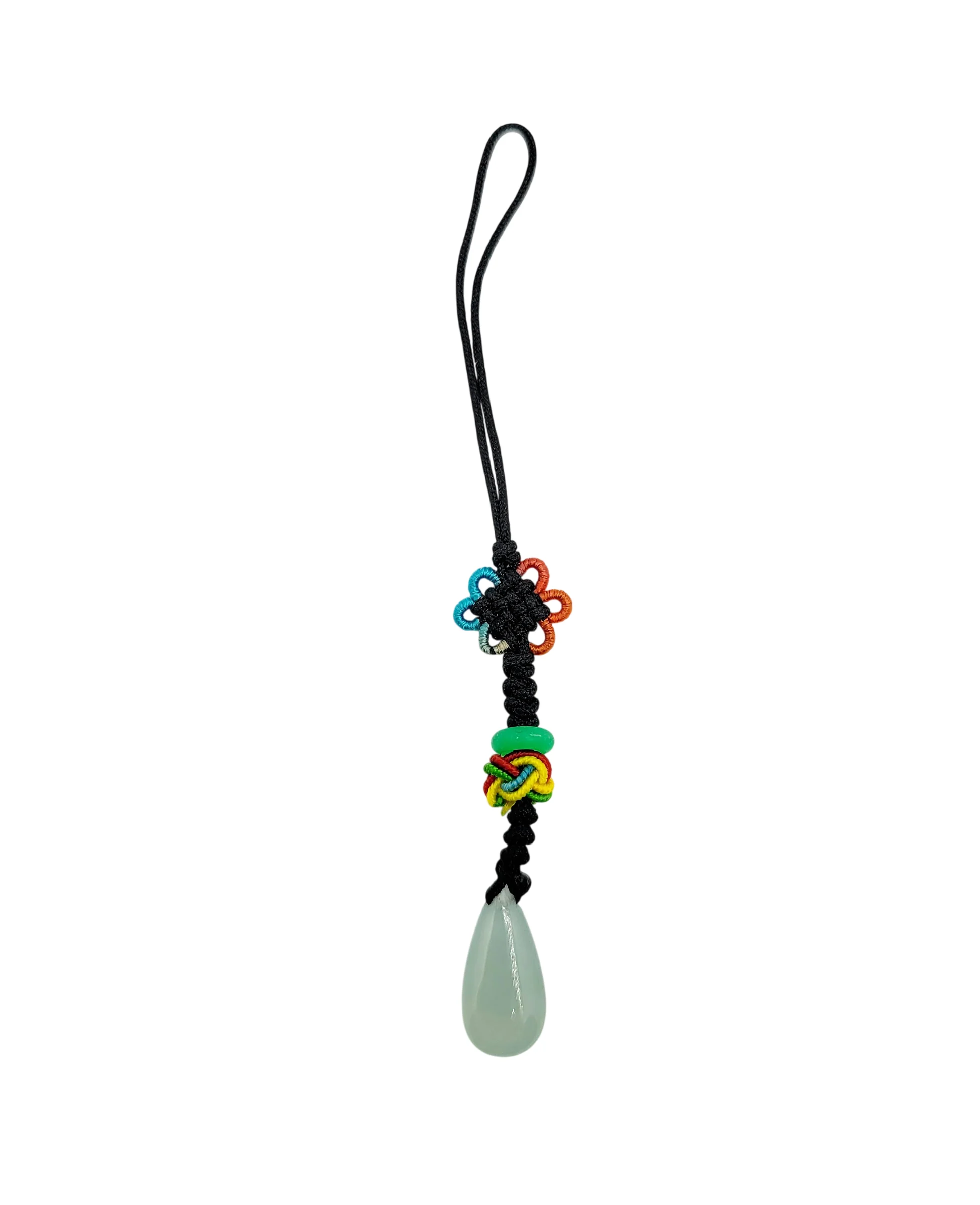 Icy Green Jadeite Jade Tear Drop Lucky Charm