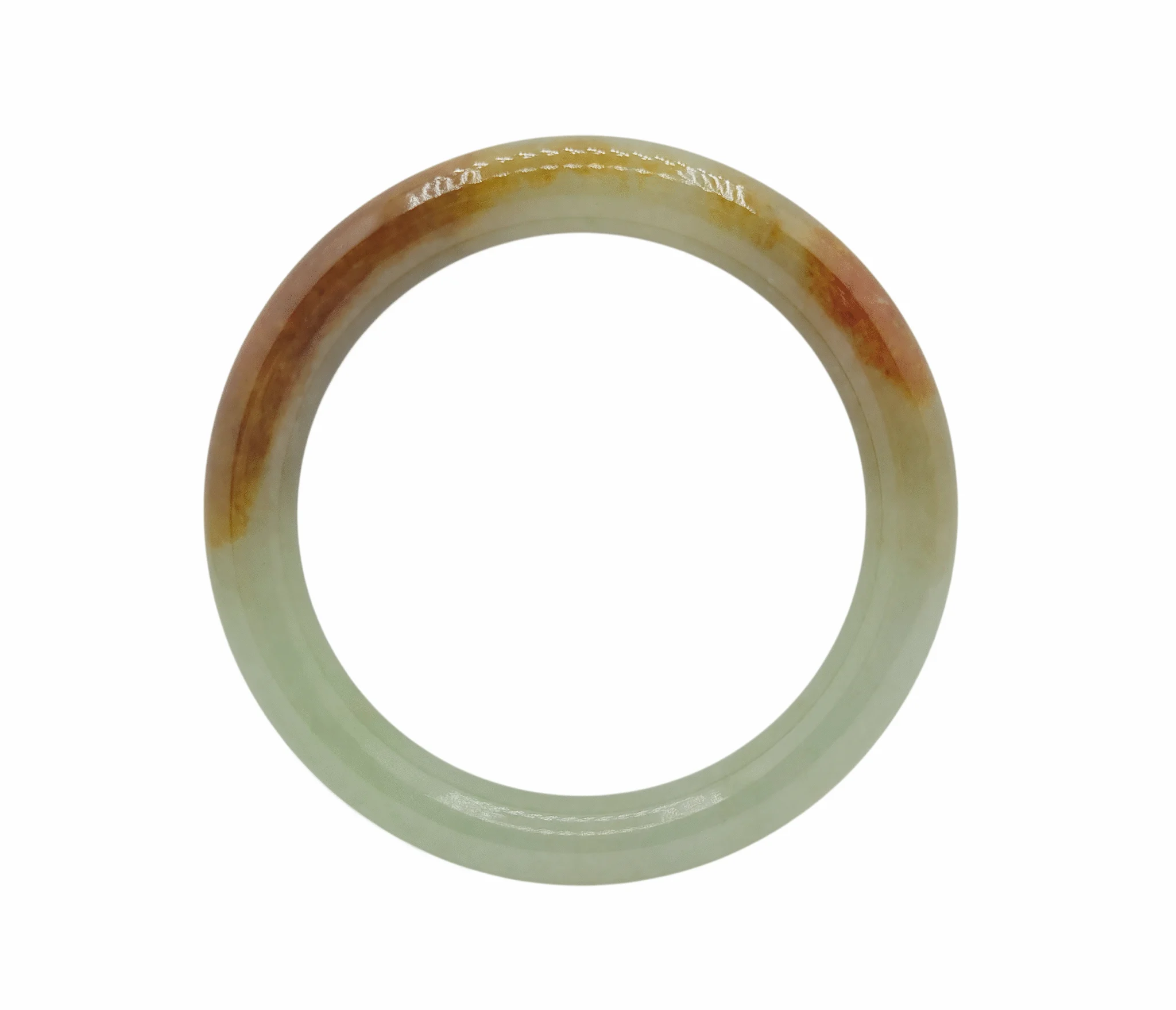 Light Green with Brown Patches Jadeite Jade Bangle