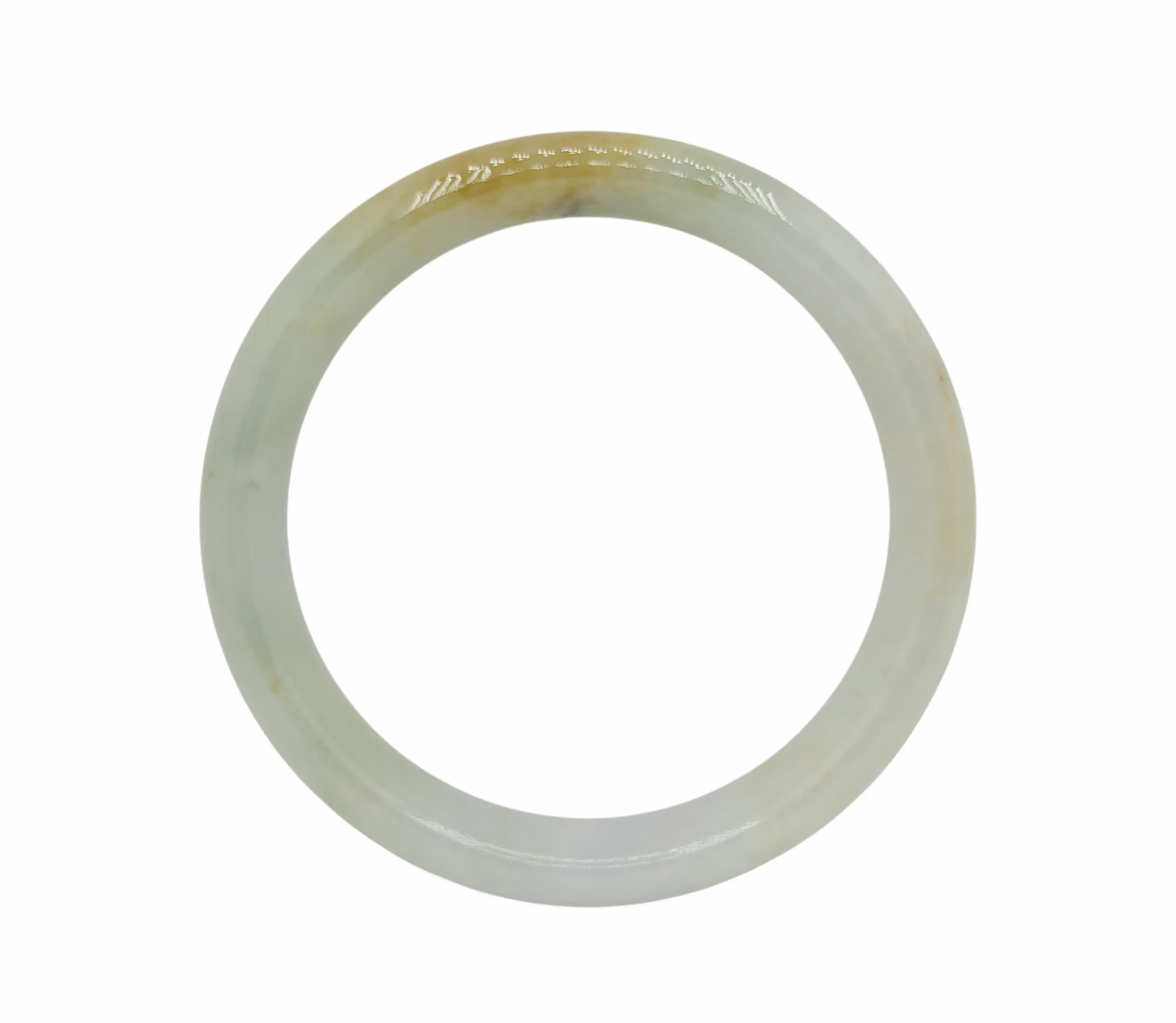 White with Brown Patches Jadeite Jade Bangle