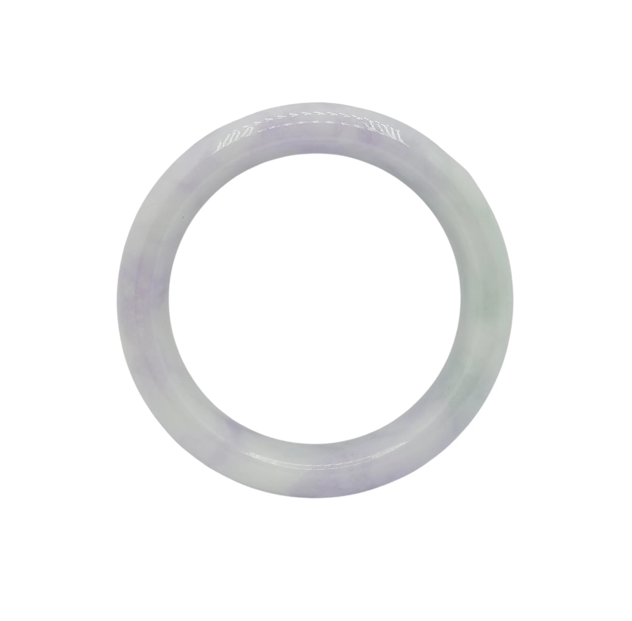 Lavender with Light Green and White Patches Jadeite Jade Bangle