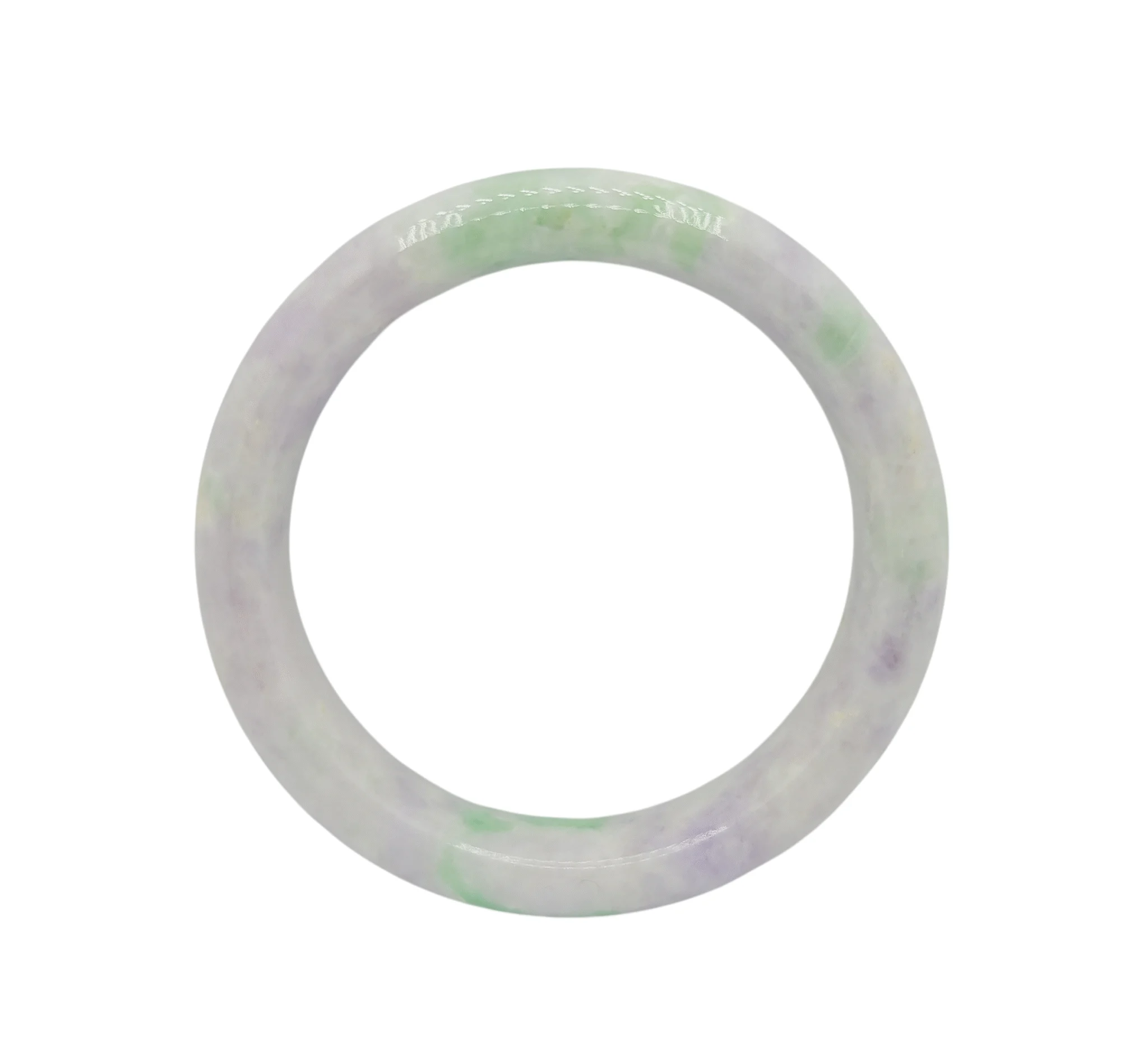 Light Lavender with Green Patches Jadeite Jade Bangle