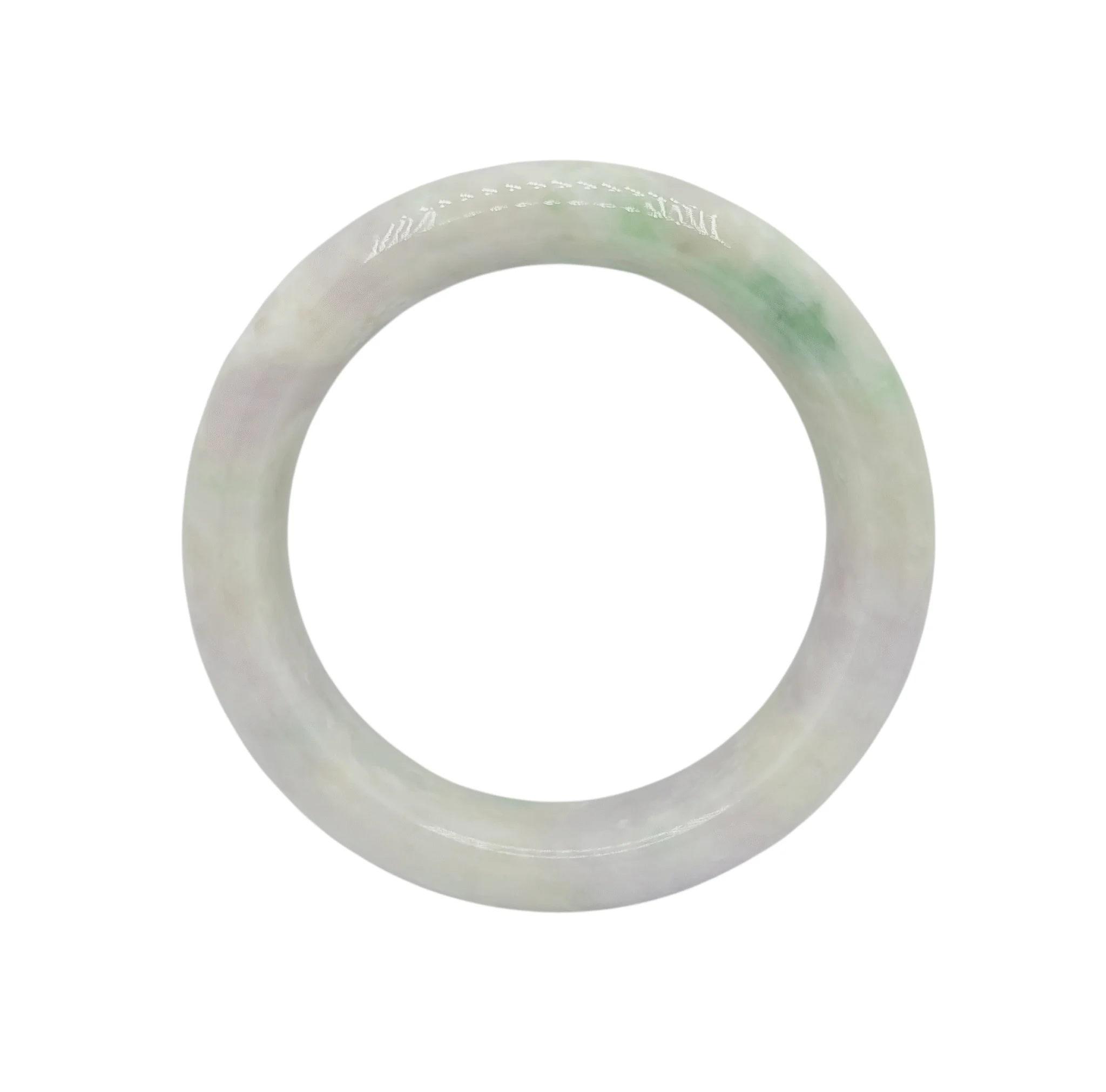 Light Lavender with Green Patches Jadeite Jade Bangle