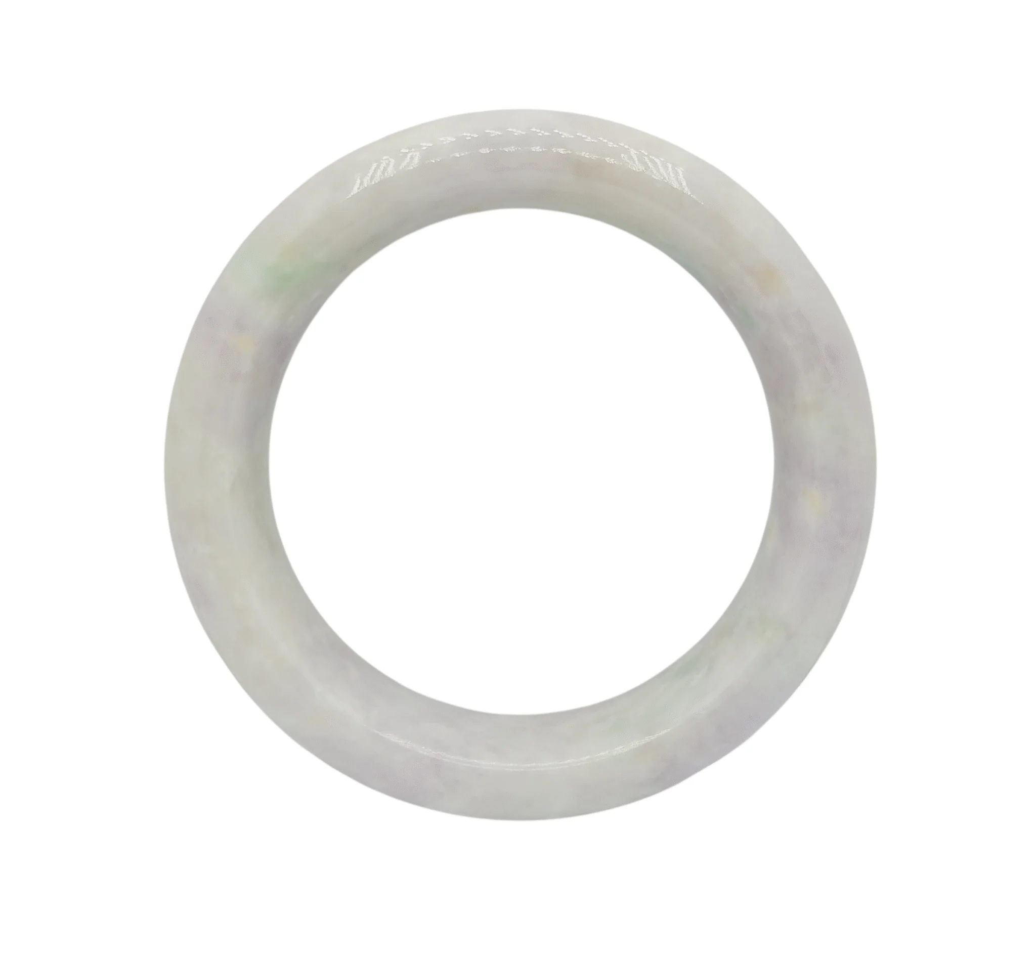 Light Lavender with Green Patches Jadeite Jade Bangle