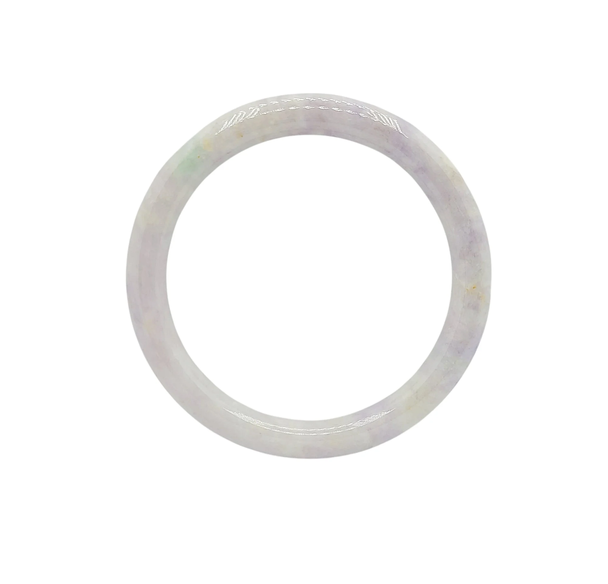 Light Lavender with Green Patches Jadeite Jade Bangle
