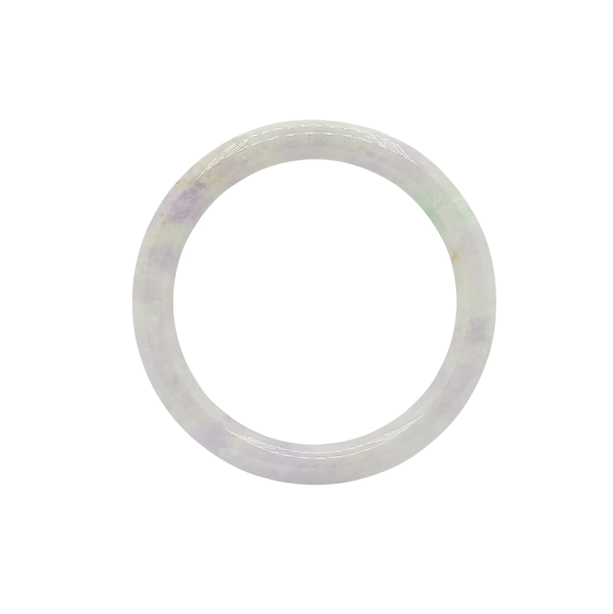 Light Lavender with Green Patches Jadeite Jade Bangle