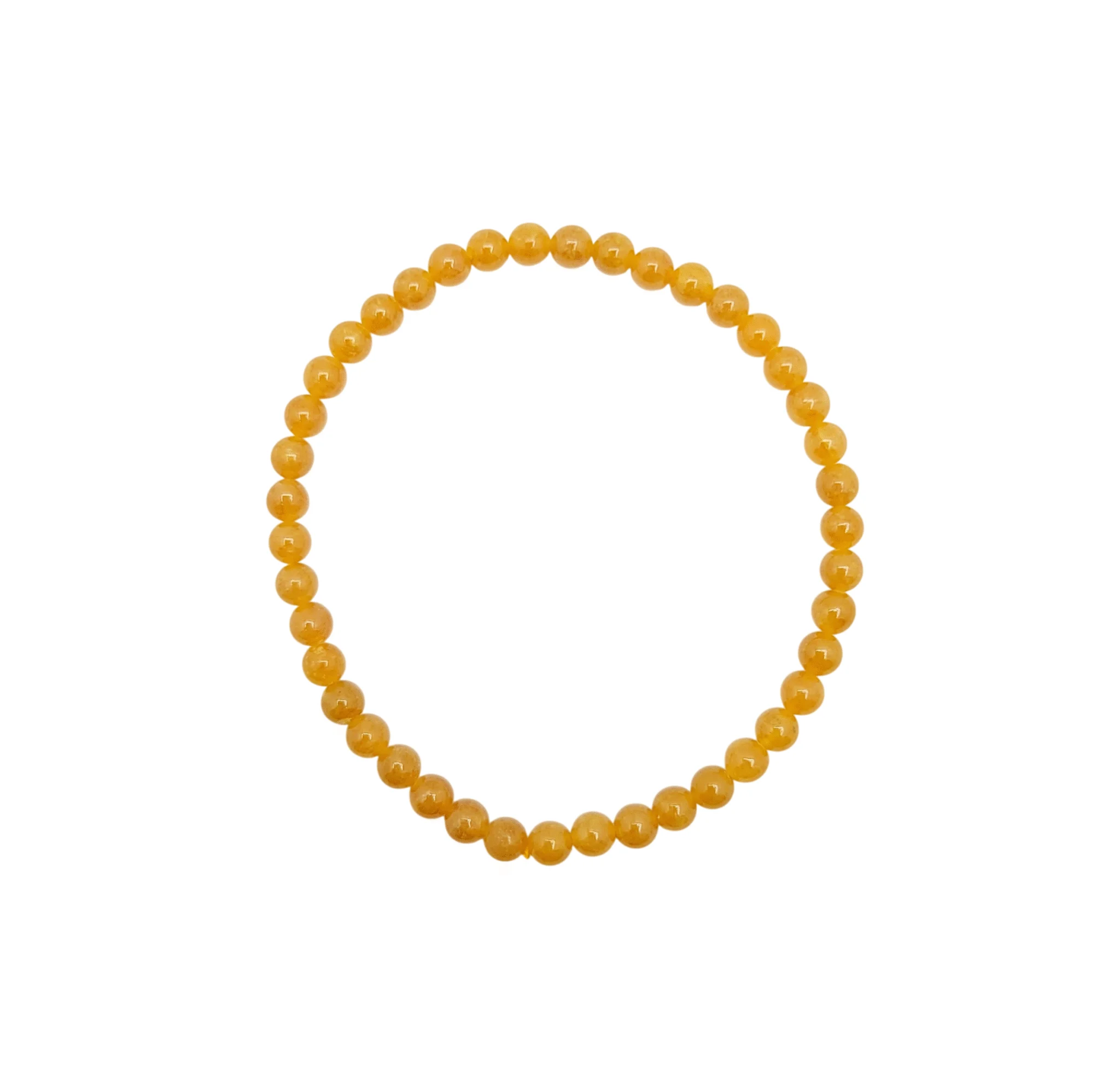 Orange Jadeite Jade Bead Bracelet (Petite)