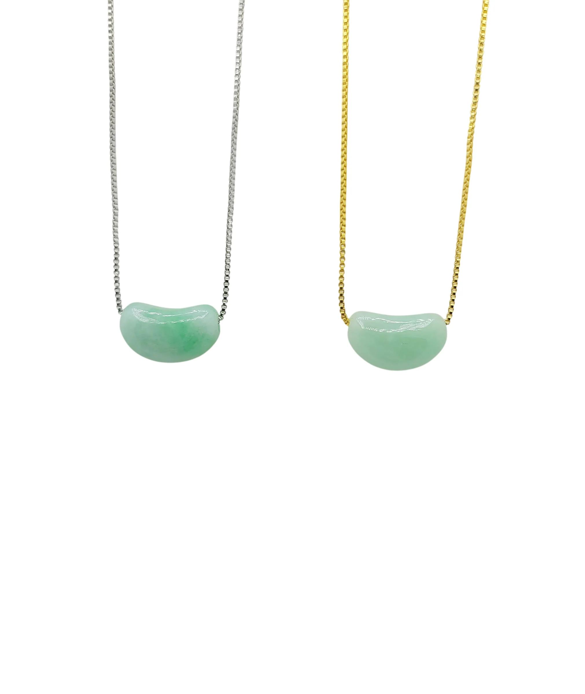 Silver Assorted Color Jadeite Jade Jelly Bean Pendant