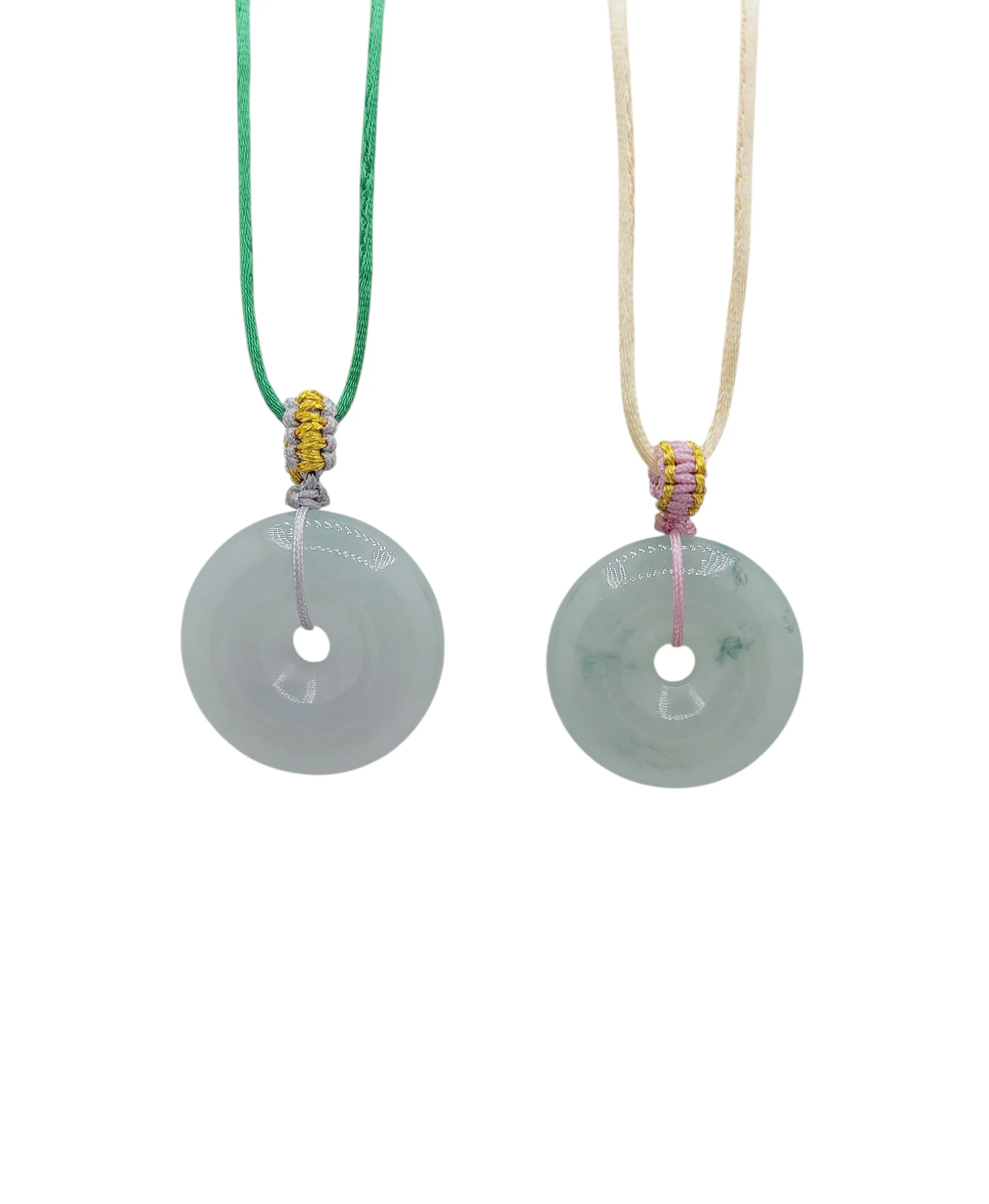 Icy Jadeite Jade Peace Round Pendant