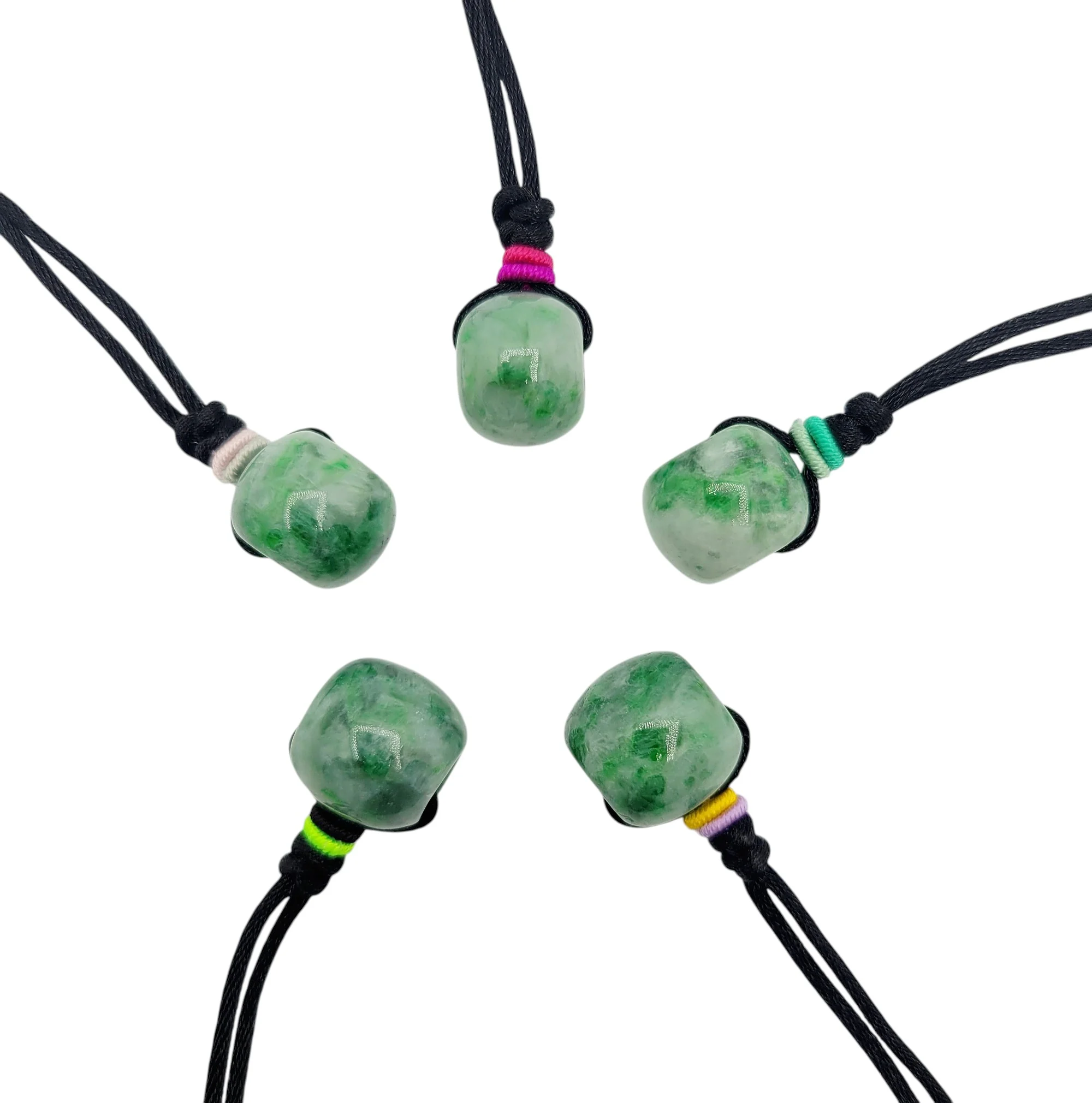 Green Jadeite Jade Barrel Pendant