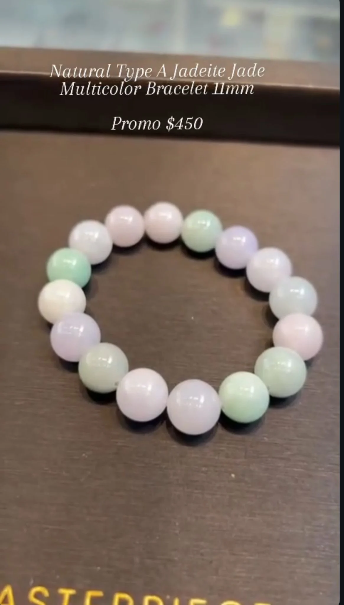Natural Type A jadeite jade multicolor bracelet 11mm