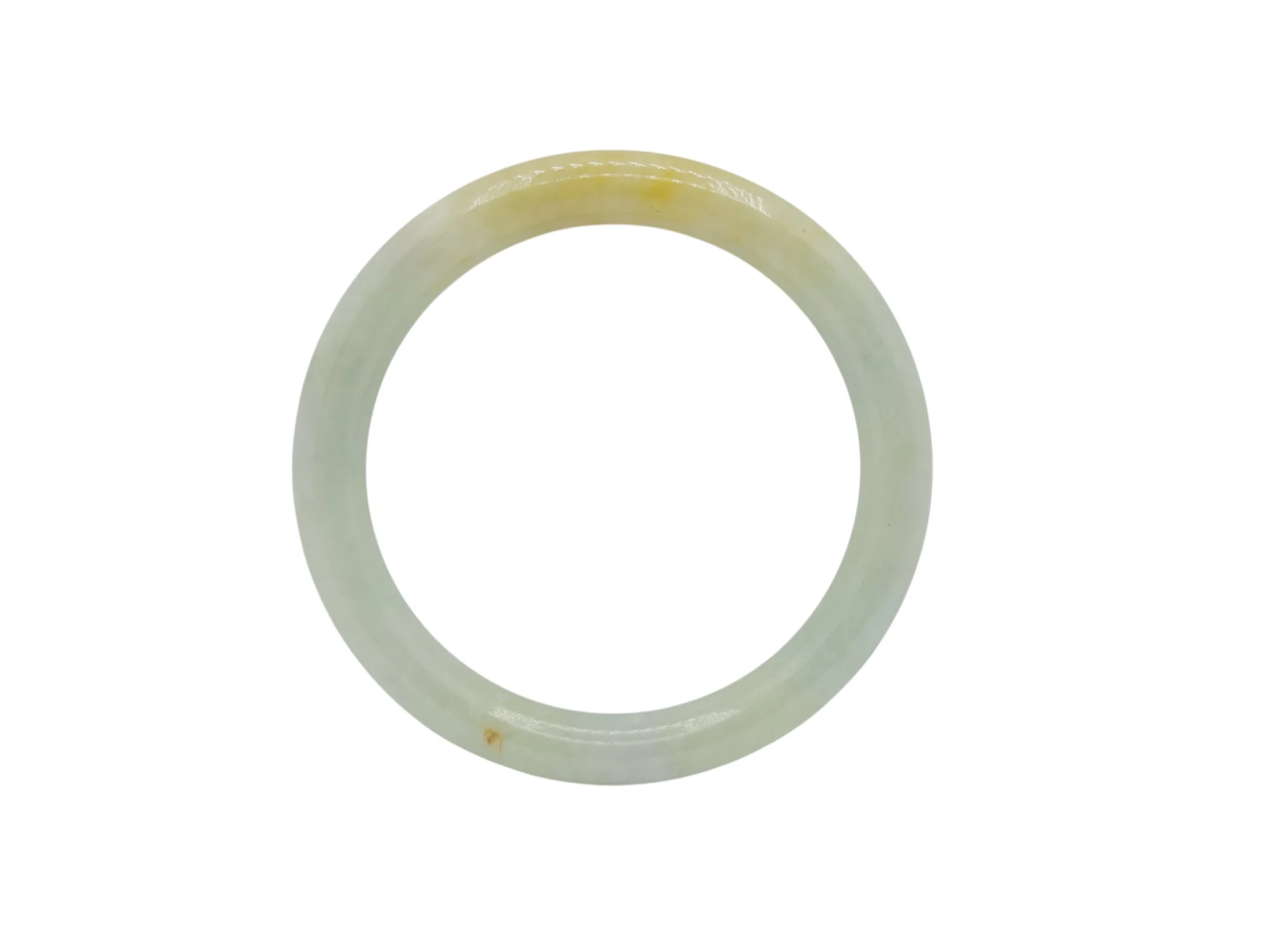 Light Green with Yellow Patches Jadeite Jade Bangle