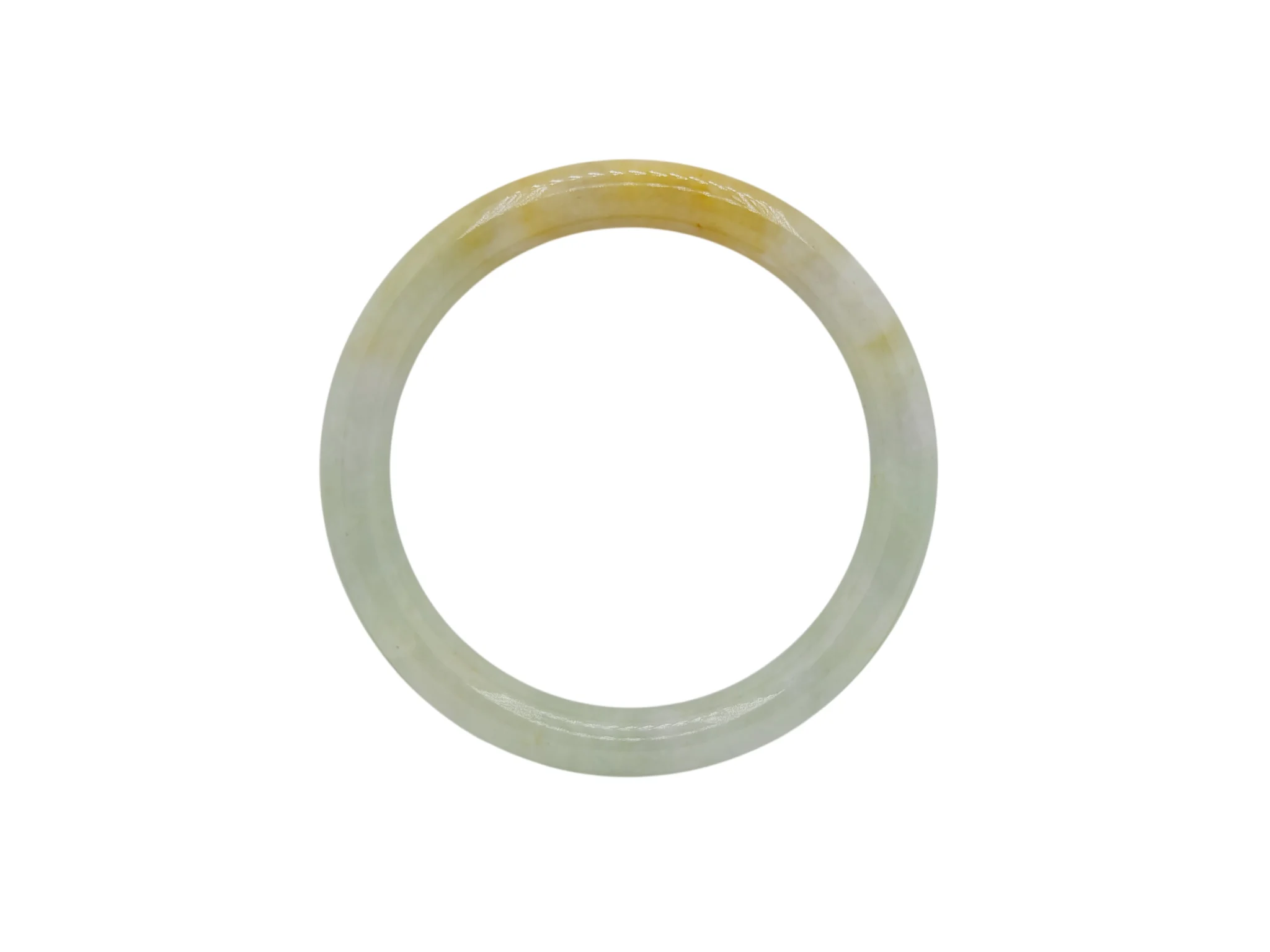 Light Green with Yellow Patches Jadeite Jade Bangle