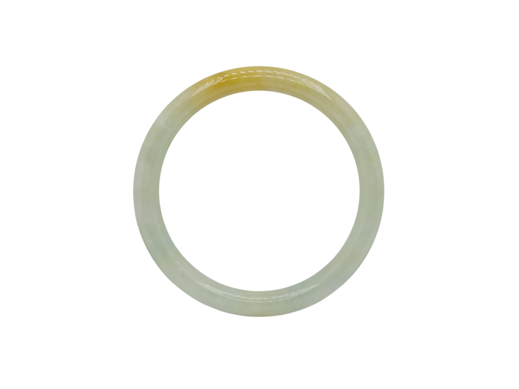 Light Green with Yellow Patches Jadeite Jade Bangle