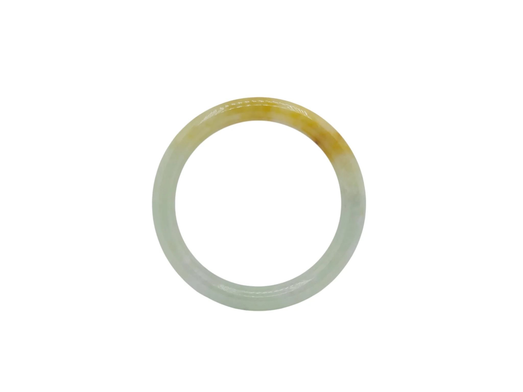 Light Green with Yellow Patches Jadeite Jade Bangle