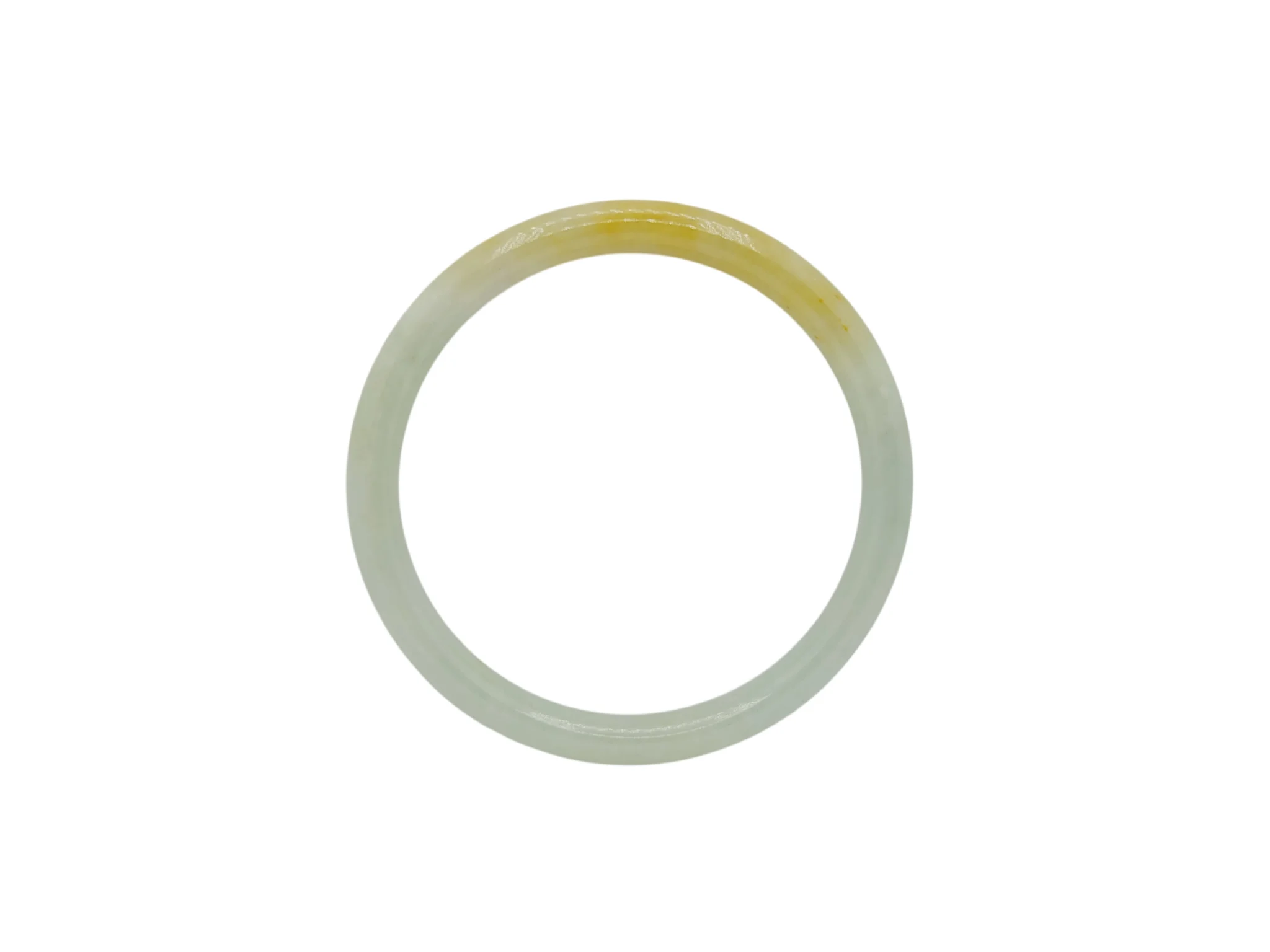 Light Green with Yellow Patches Jadeite Jade Bangle