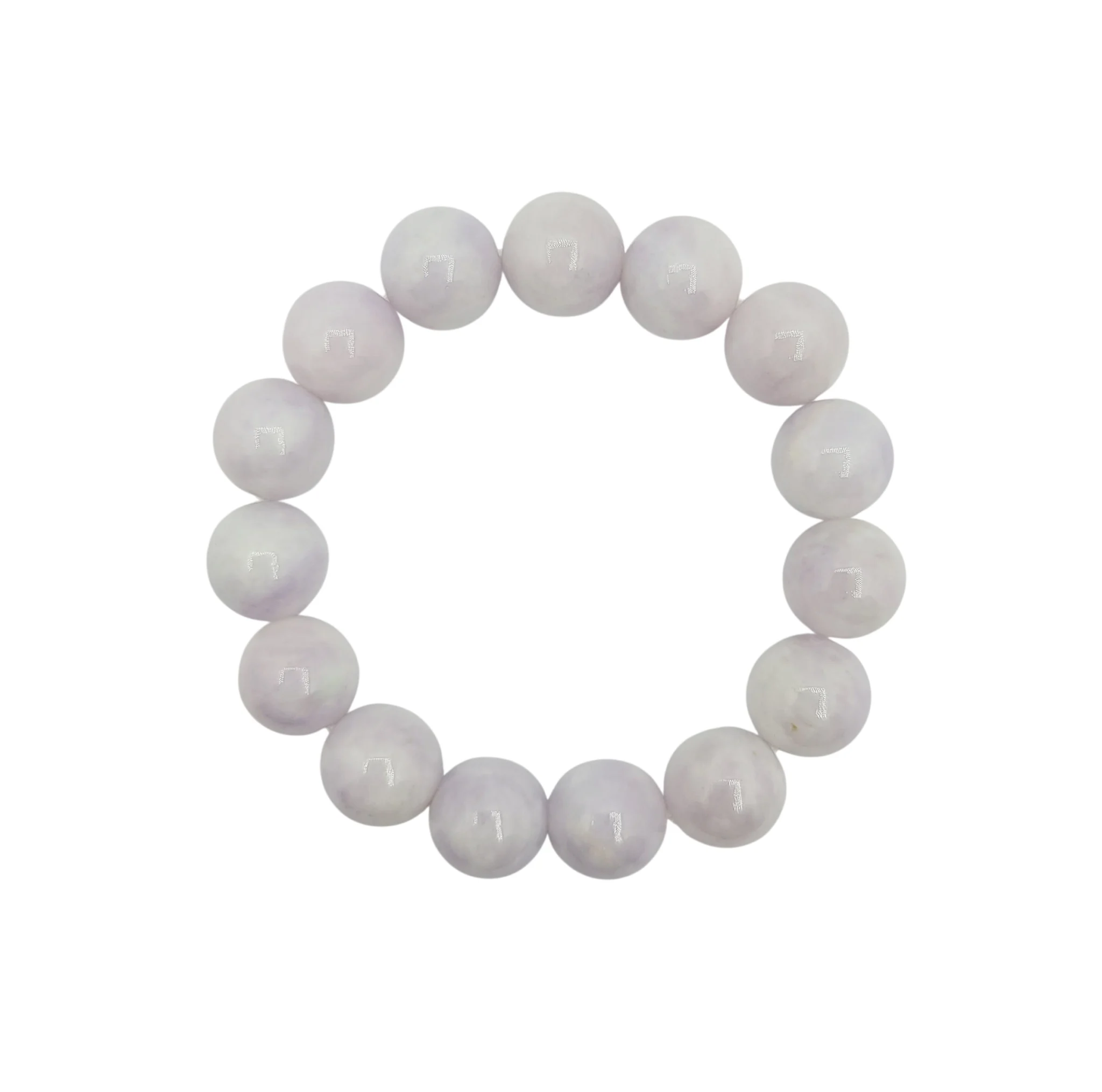 Light Lavender Jadeite Jade Beads Bracelet (Large)