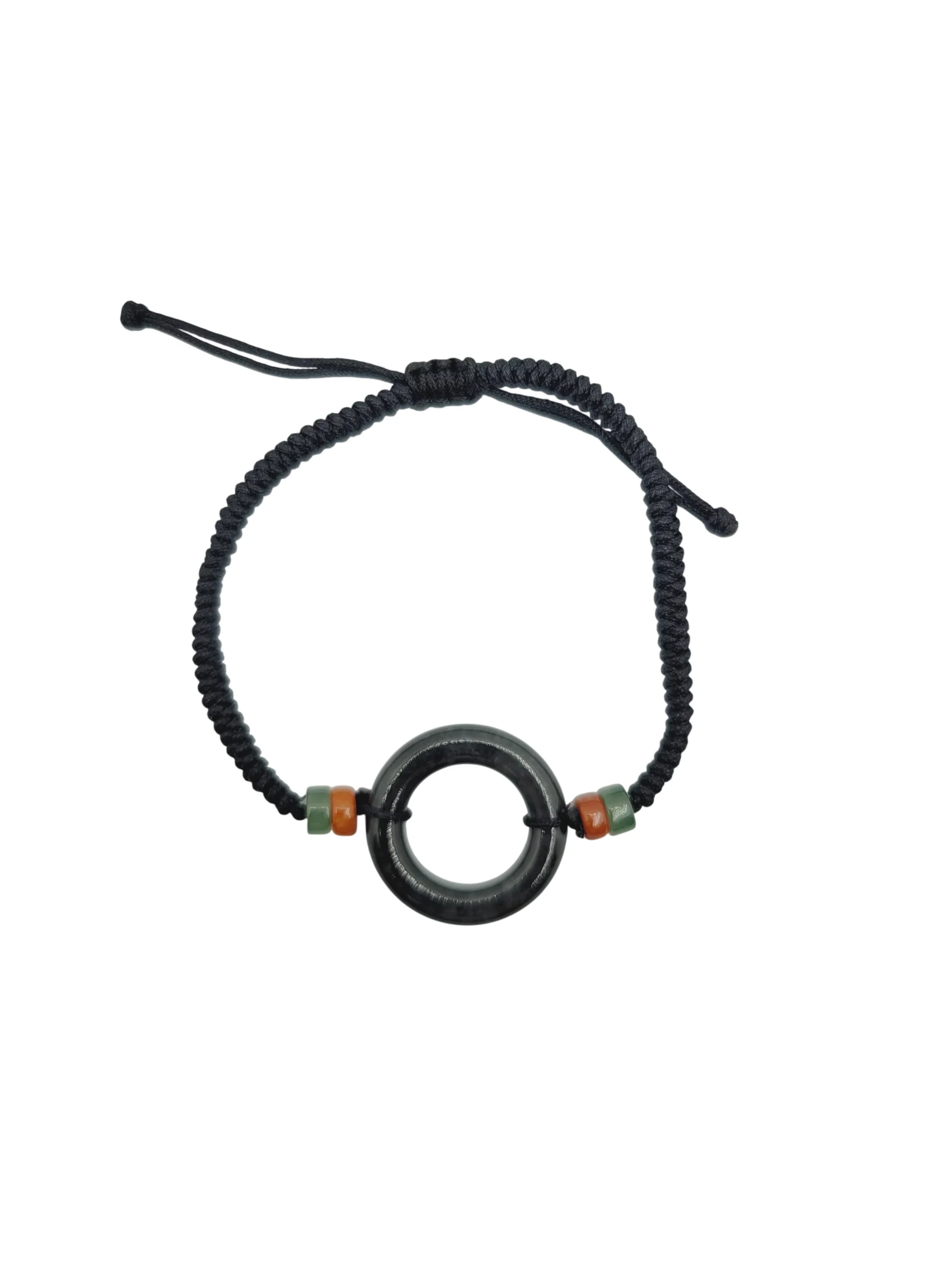 Black Jadeite Jade Circle of Life Bracelet