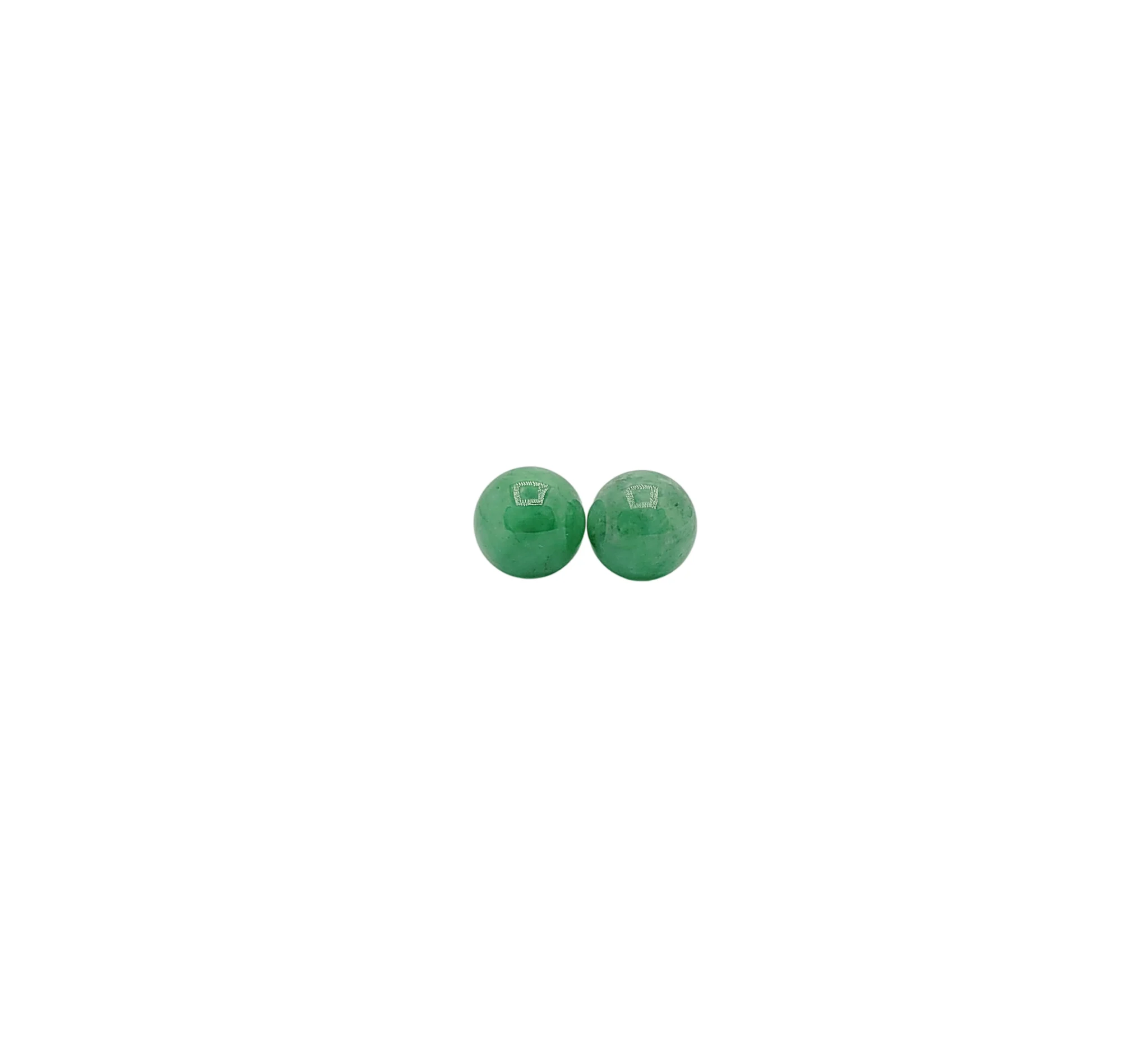 18K Gold Green Sphere Jadeite Jade Earrings