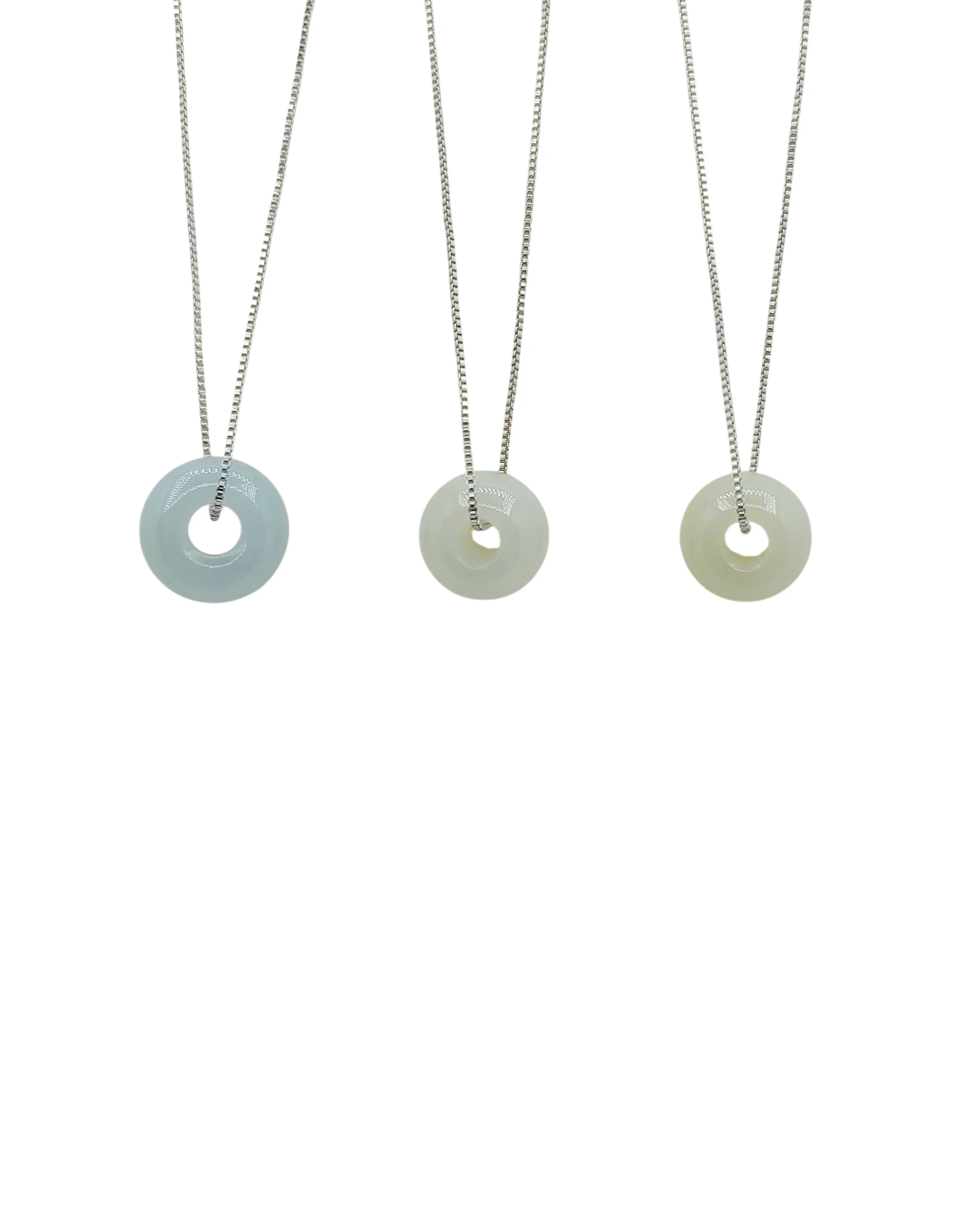Icy Jadeite Jade Barrel Pendant with Silver Chain (Petite)